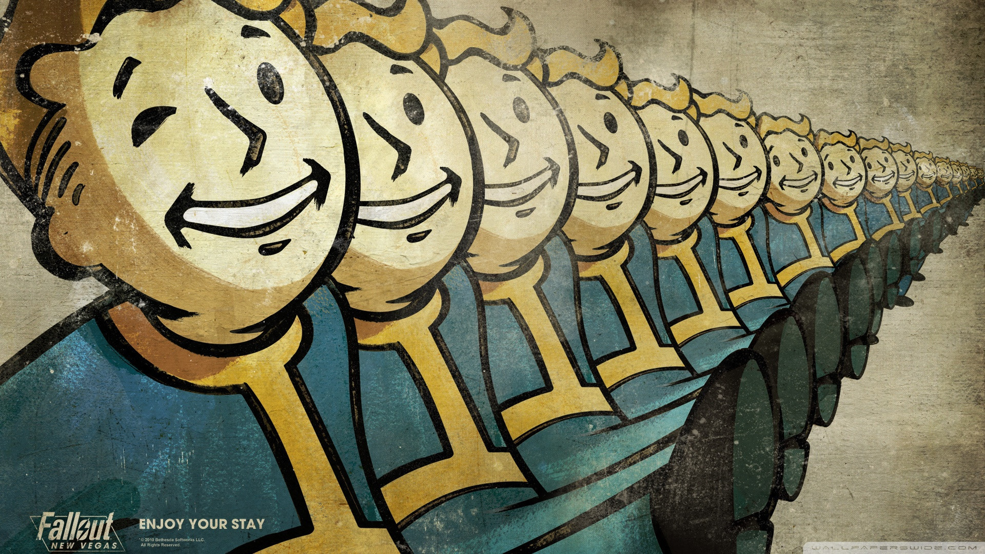 Vault Boy, Fallout: New Vegas, Statuine, Fila, Full HD 1080p, sfondo desktop