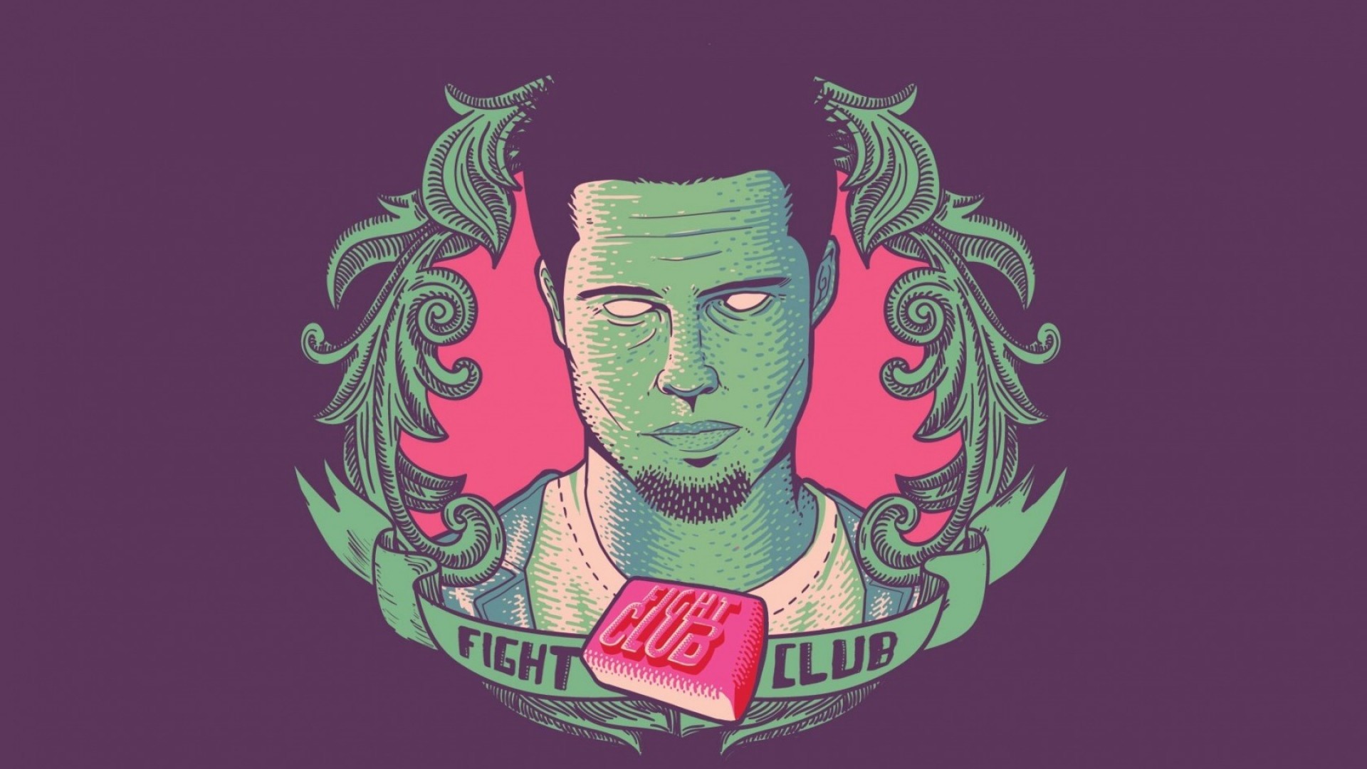 Tyler Durden, Fight Club, Sapone, Illustrazione, 1920x1080, immagine di sfondo