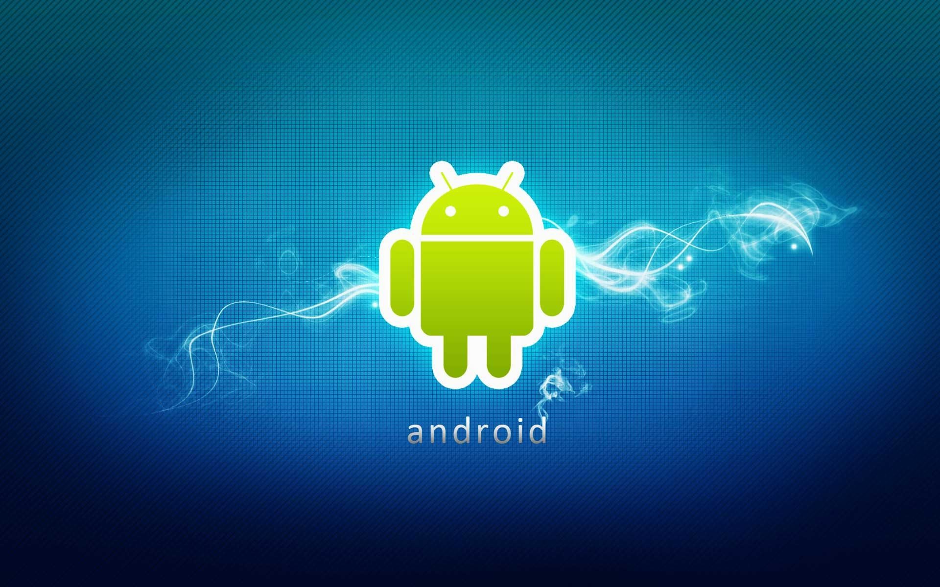 Bugdroid, Logo Android, Android, Fumo, Blu, 1920x1200, immagine di sfondo