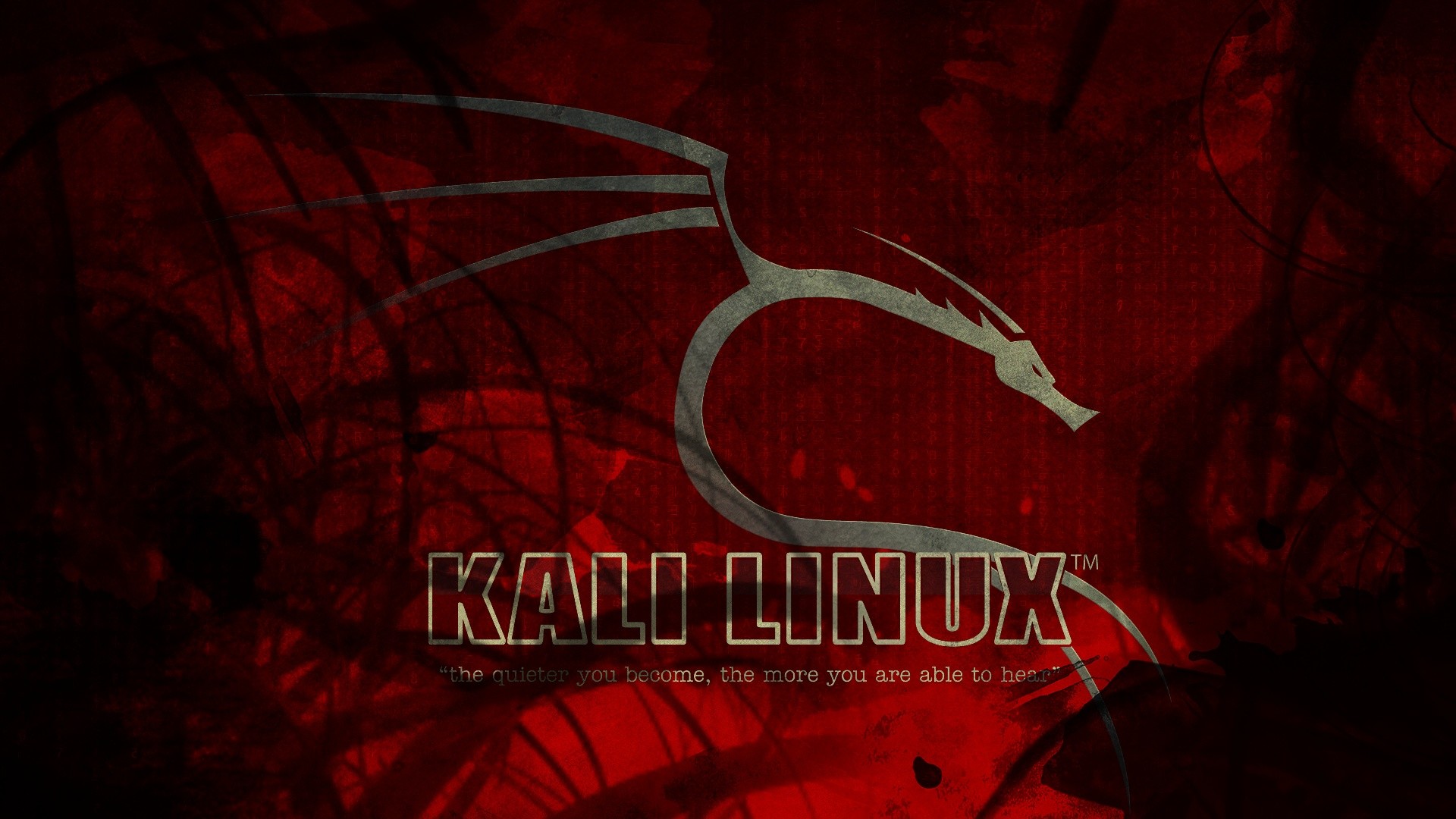 Kali Linux, Logo del drago, Rosso, Grunge, Full HD, sfondo per PC e portatile