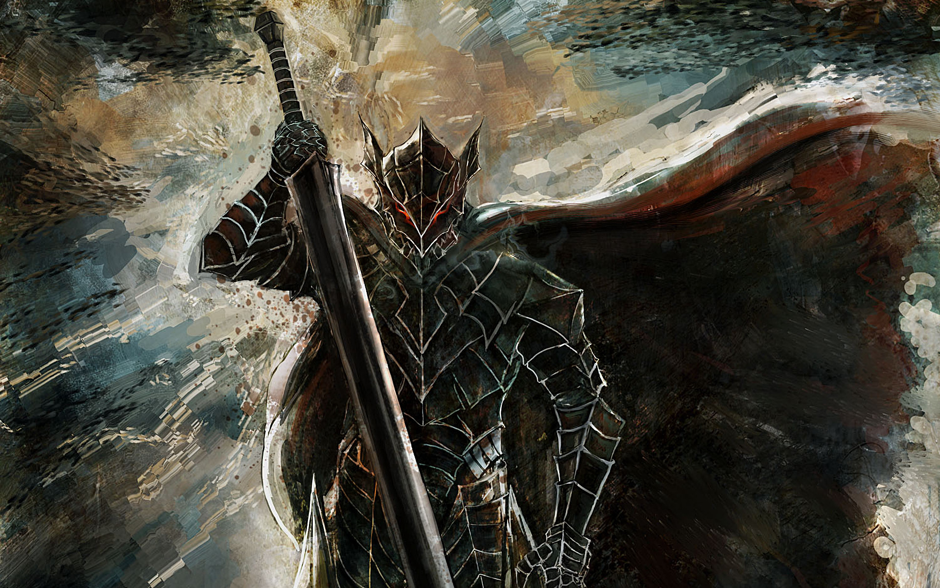 Gatsu, Armatura del Berserker, Ammazzadraghi, Berserk, Pittura digitale, sfondo Full HD per portatile