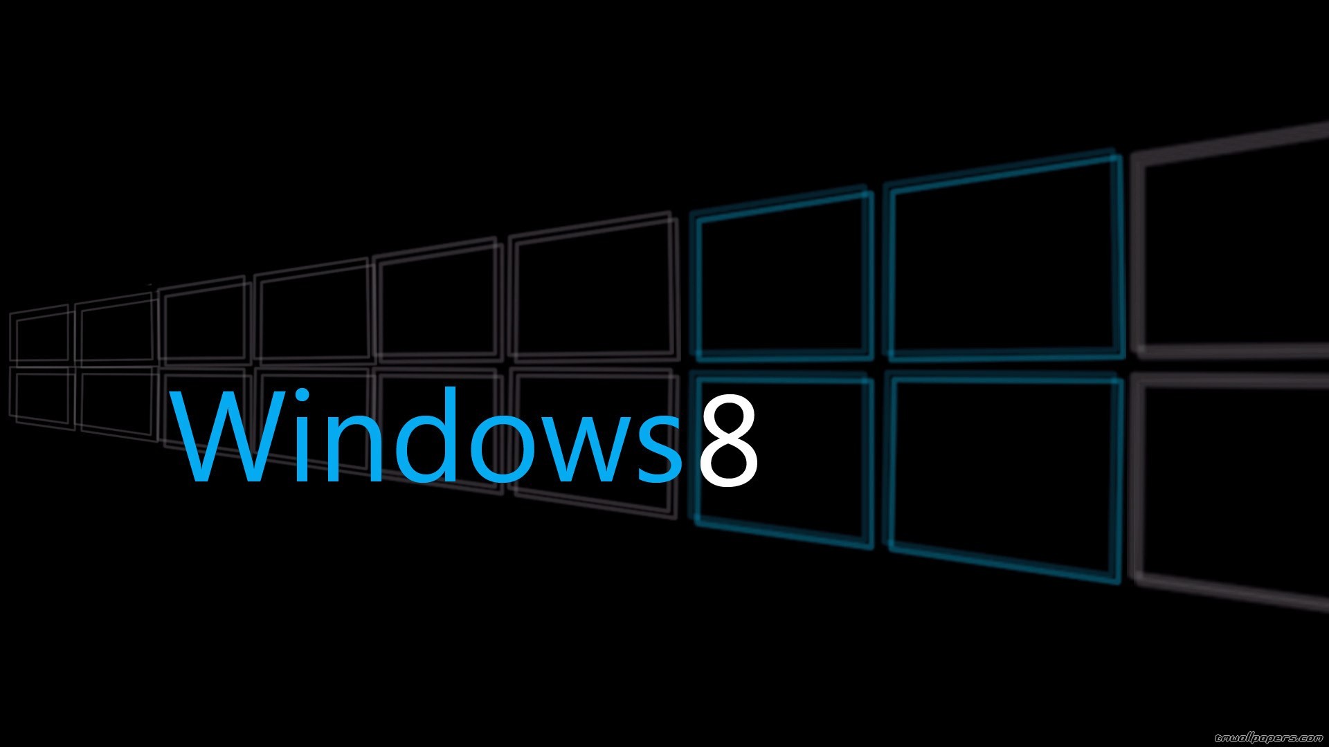 Windows 8, Logo Windows, Sfondo nero, Prospettiva, 1920x1080, wallpaper desktop