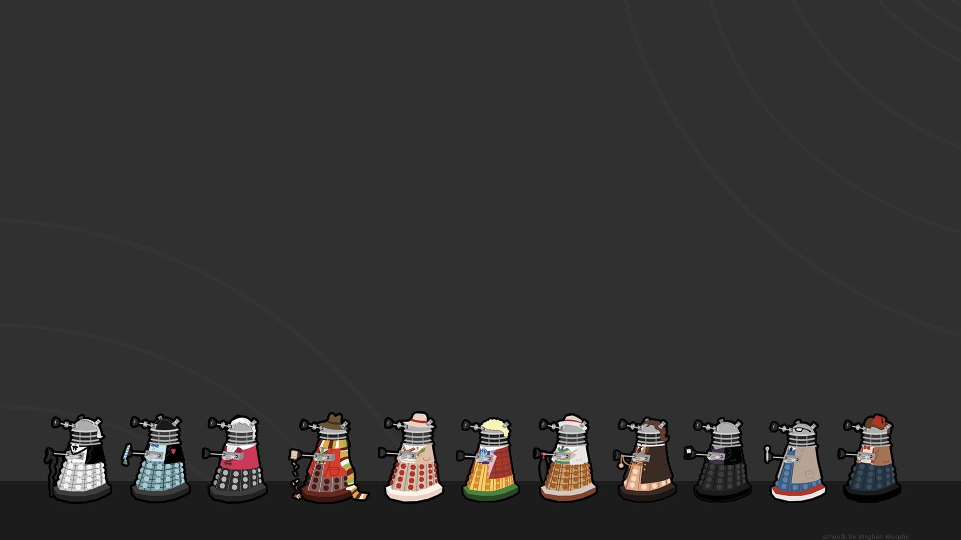 Dalek, Doctor Who, Sfondo grigio, Minimalismo, 1920x1080, wallpaper desktop