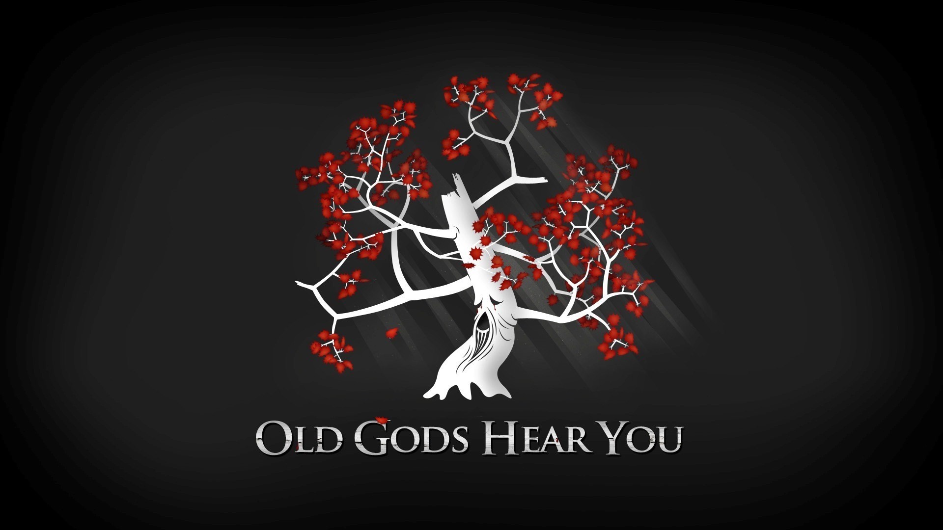 Albero del cuore, Old Gods Hear You, Antichi Dei, Il Trono di Spade, Sfondo nero, wallpaper desktop