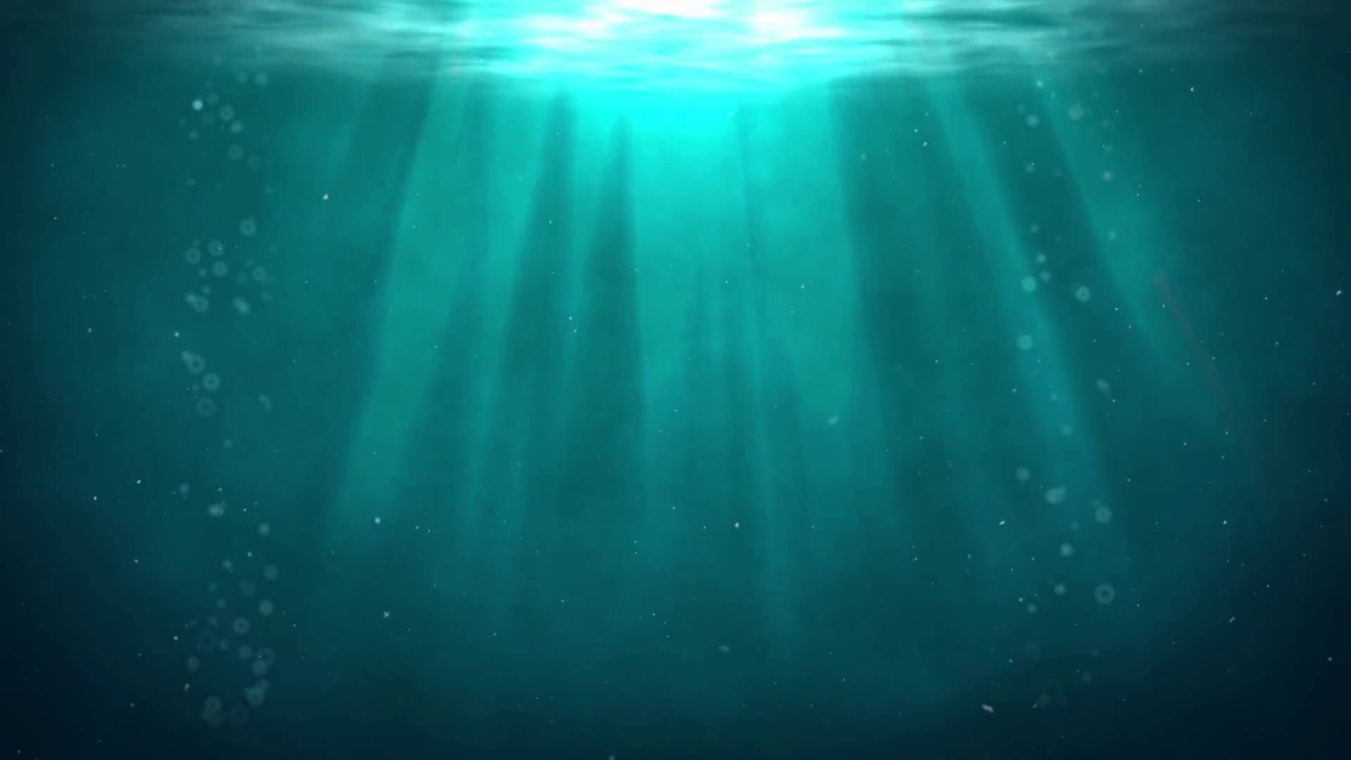 Raggi di luce, Bolle, Verde acqua, Oceano, 1920x1080, sfondo per PC