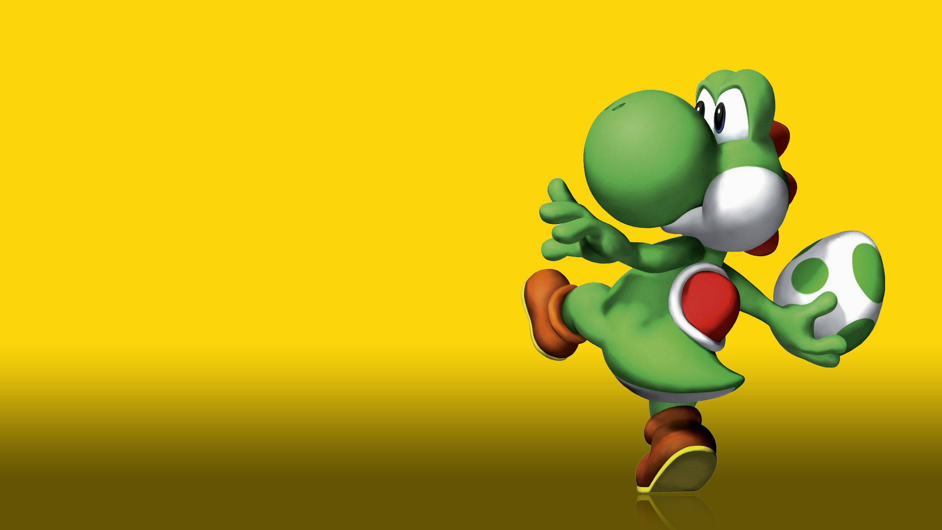 Yoshi, Super Mario, Nintendo, Uovo di Yoshi, Sfondo giallo, Full HD, wallpaper per PC