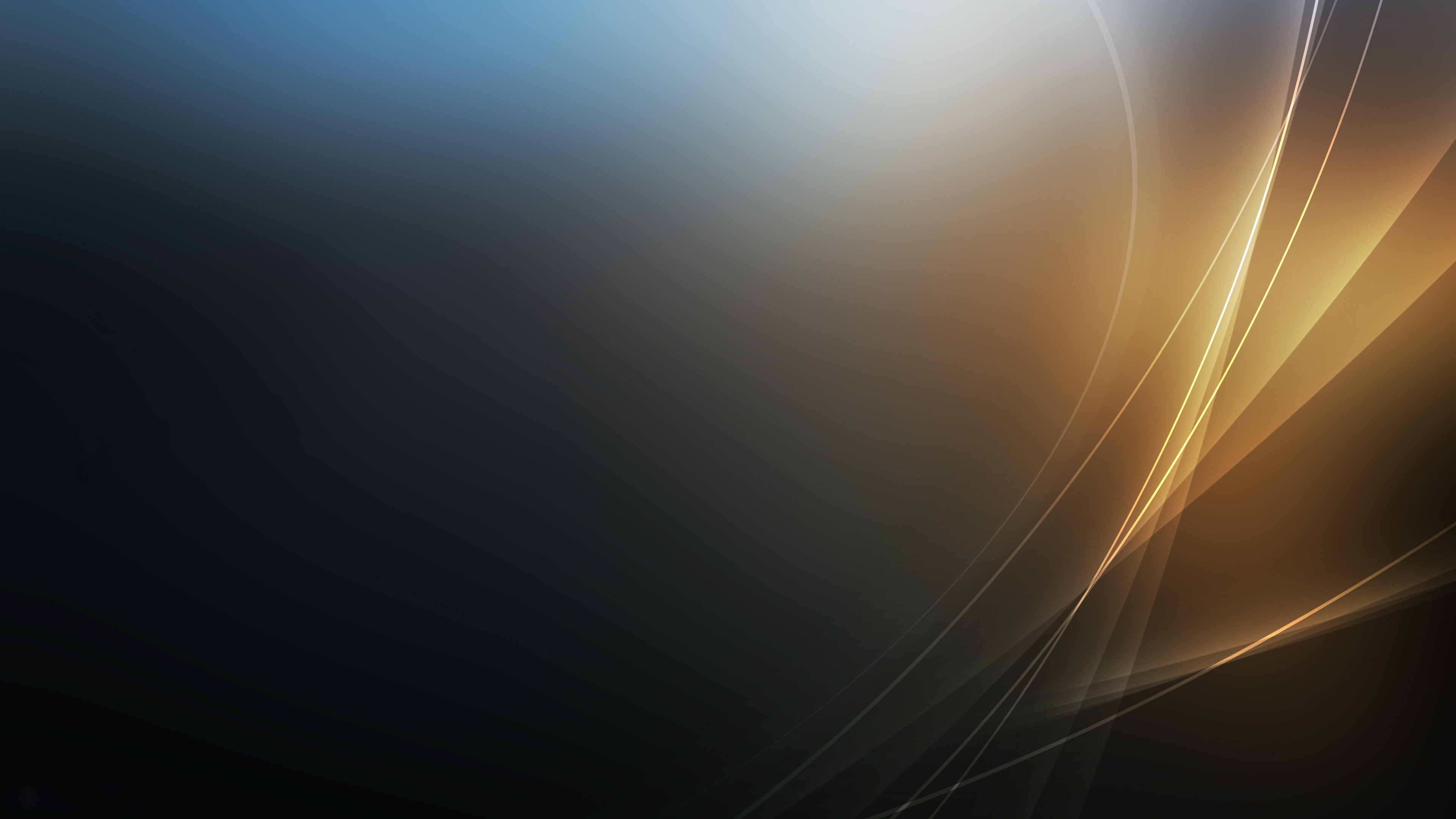 Onde di luce, Oro, Sfondo scuro, 4K, wallpaper per portatile