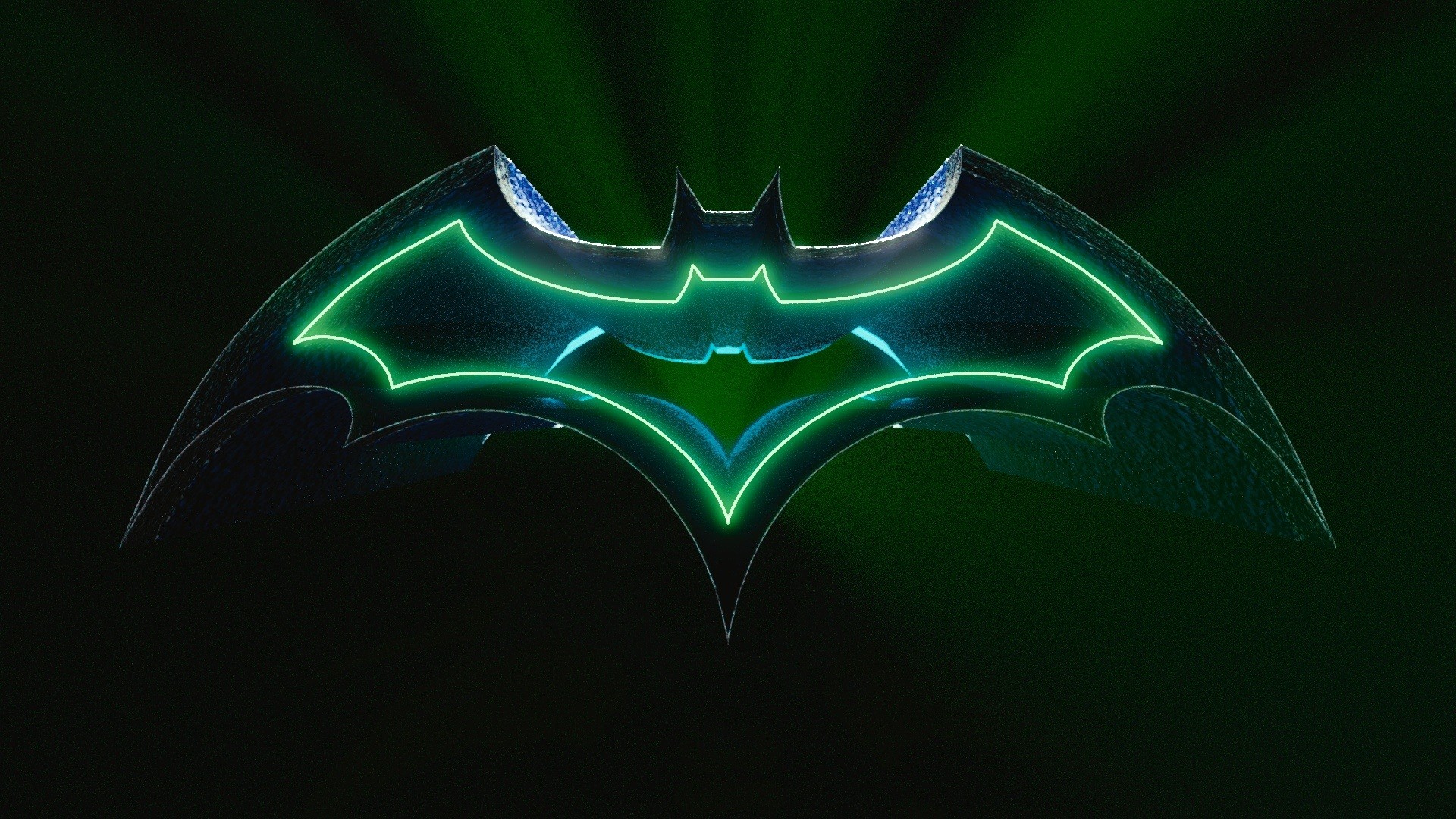 Logo di Batman, Neon verde, Full HD, sfondo desktop