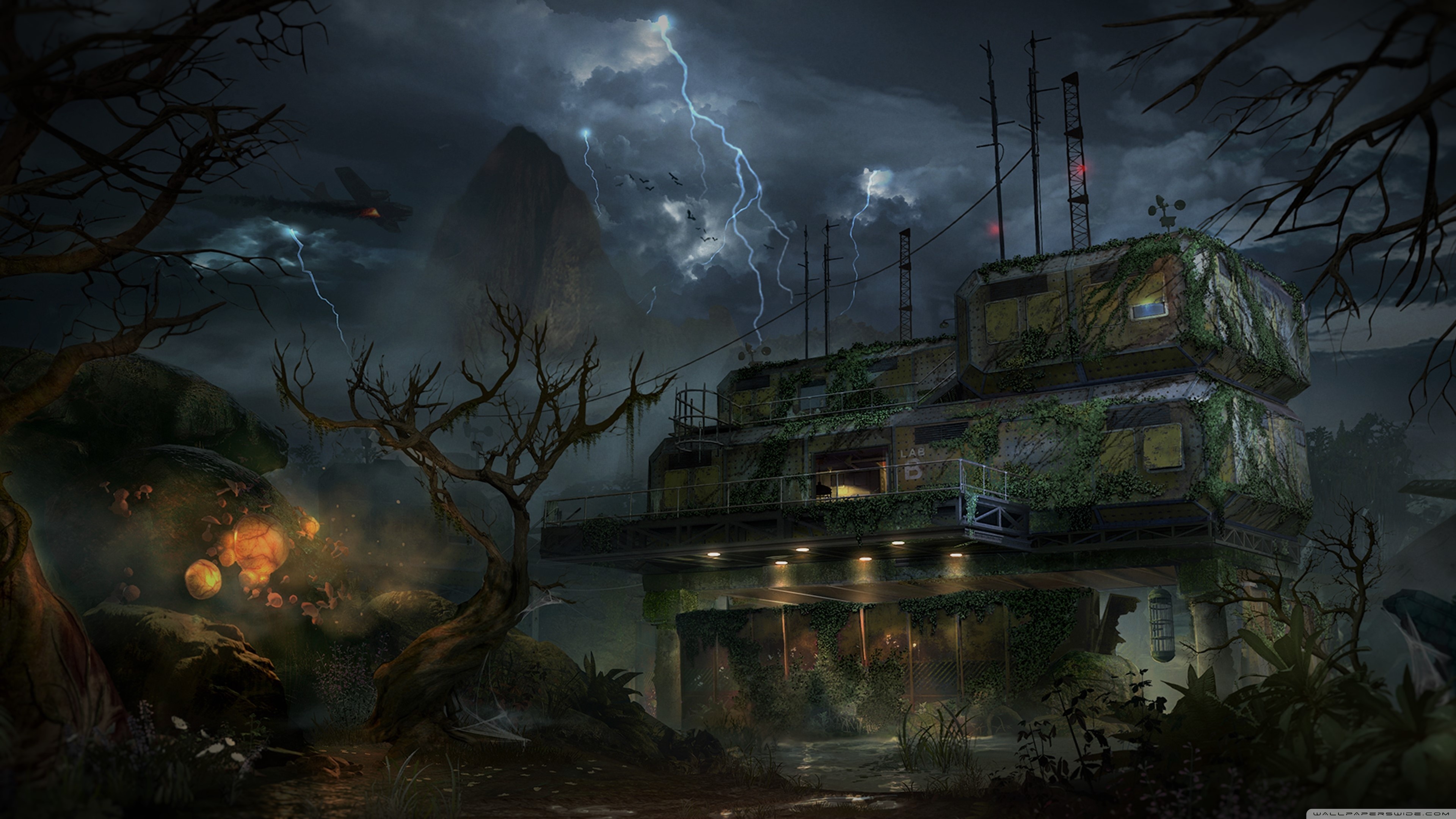 Call of Duty, Zombies, Temporale, Videogioco, 4K, sfondo per portatile