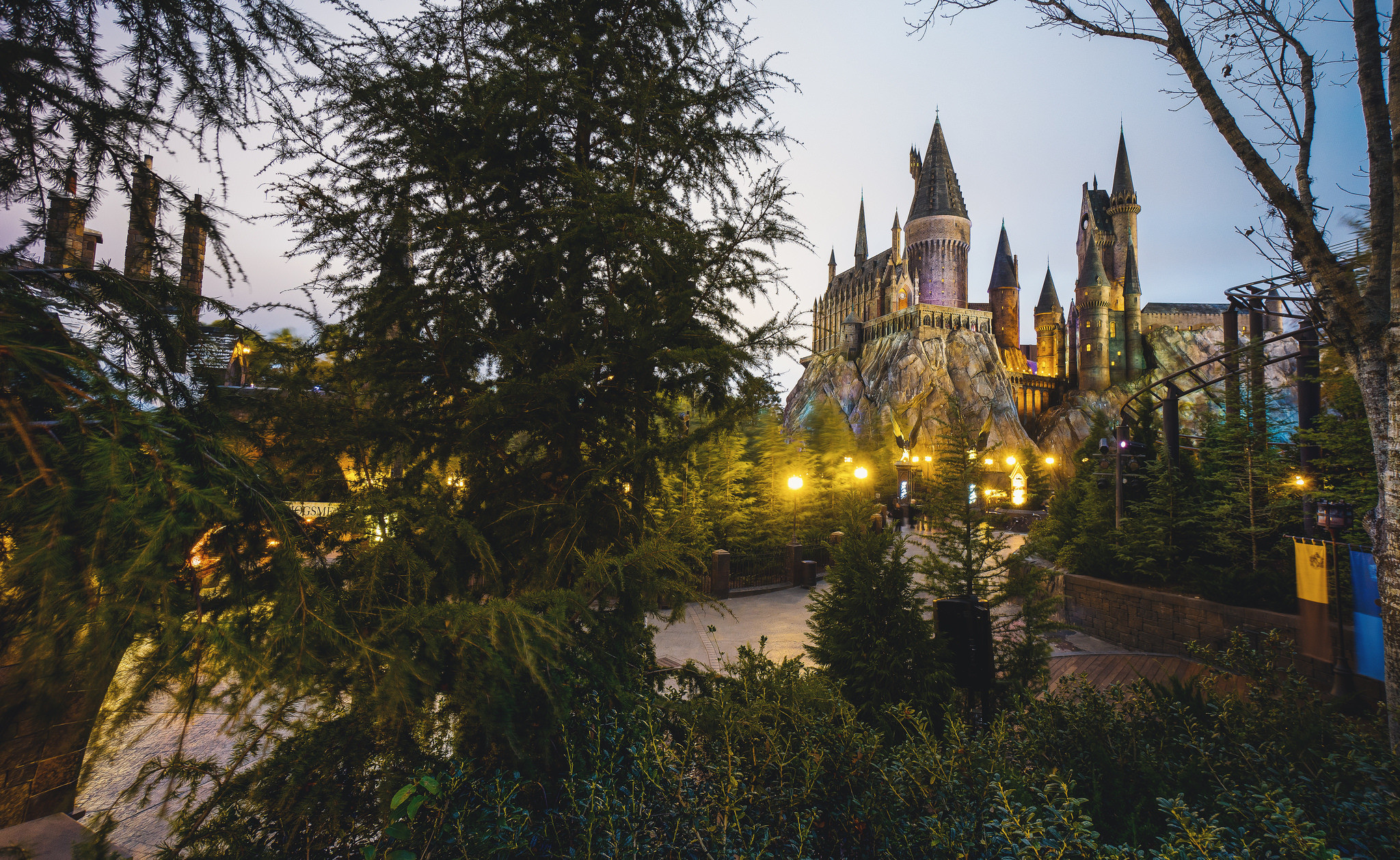 Castello di Hogwarts, Wizarding World of Harry Potter, Universal Studios, Crepuscolo, sfondo per PC