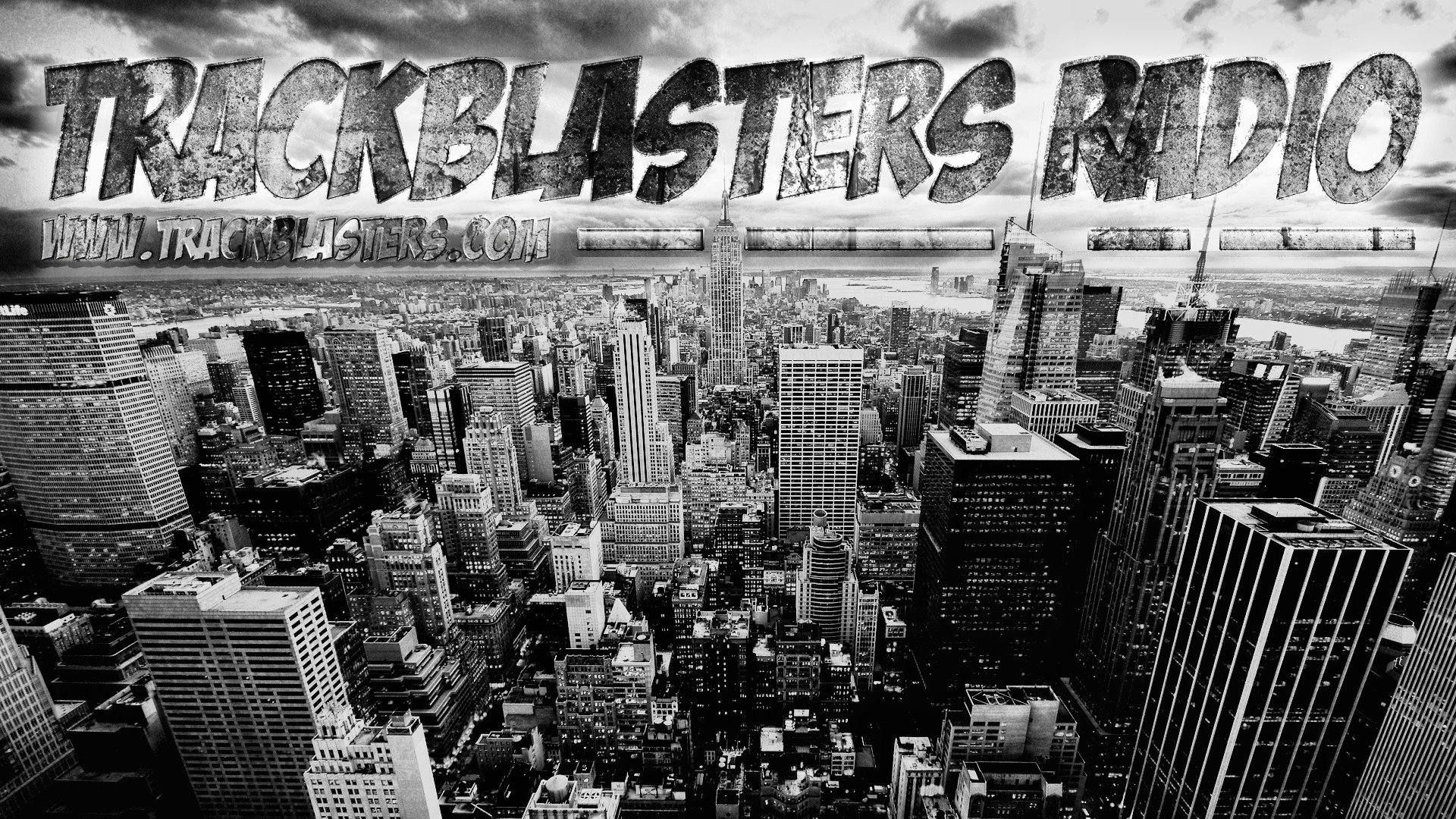 Trackblasters Radio, New York, Grattacieli, Bianco e nero, 1920x1080, immagine di sfondo
