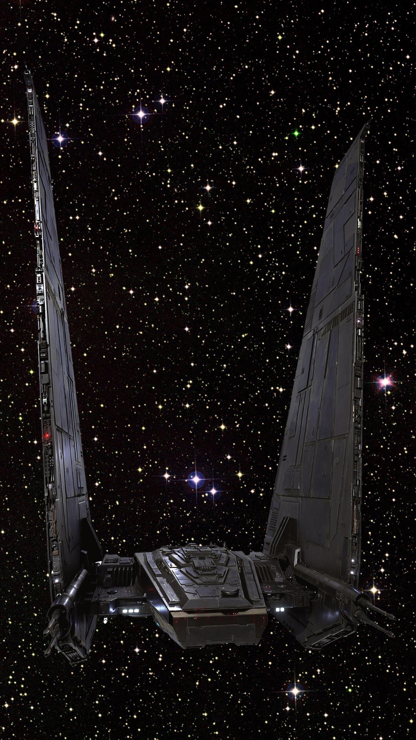 Navetta di Kylo Ren, Spazio, Stelle, Star Wars, QHD+, schermata di blocco del cellulare