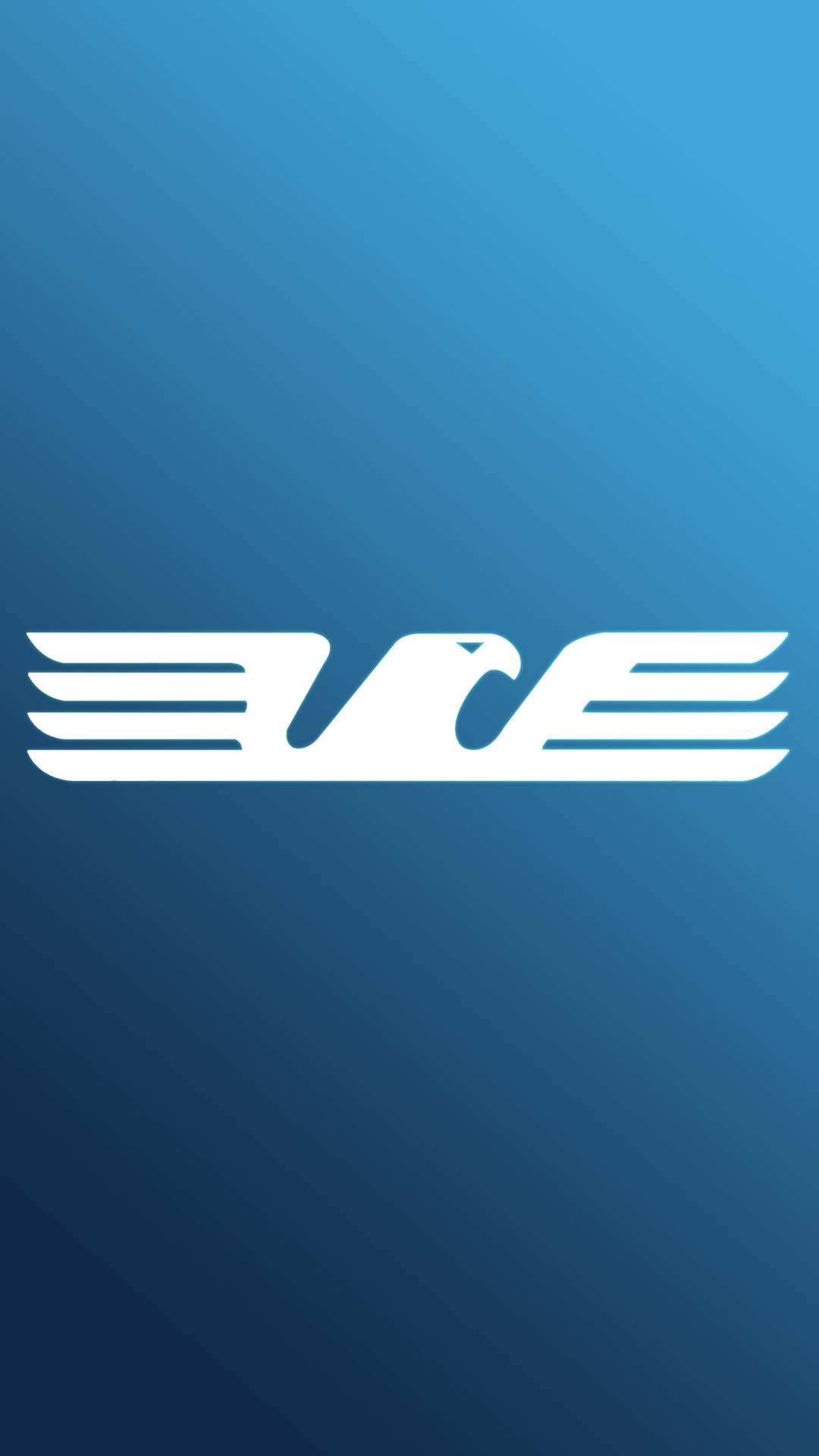 Logo, Ali stilizzate, Sfondo blu, Minimalista, Full HD, wallpaper per cellulare