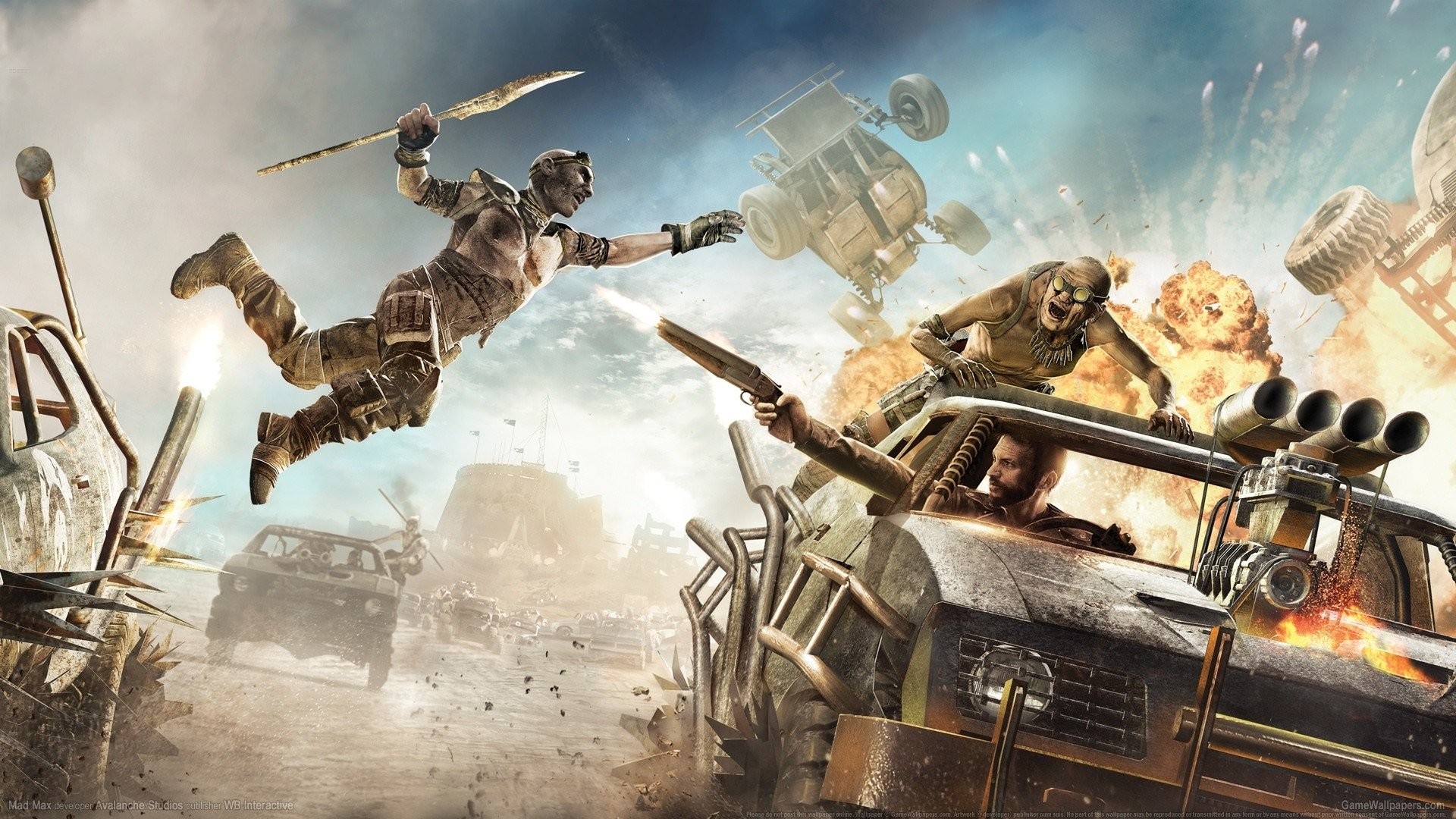 Mad Max, Videogioco, War Boys, Inseguimento, Esplosione, Full HD, sfondo desktop
