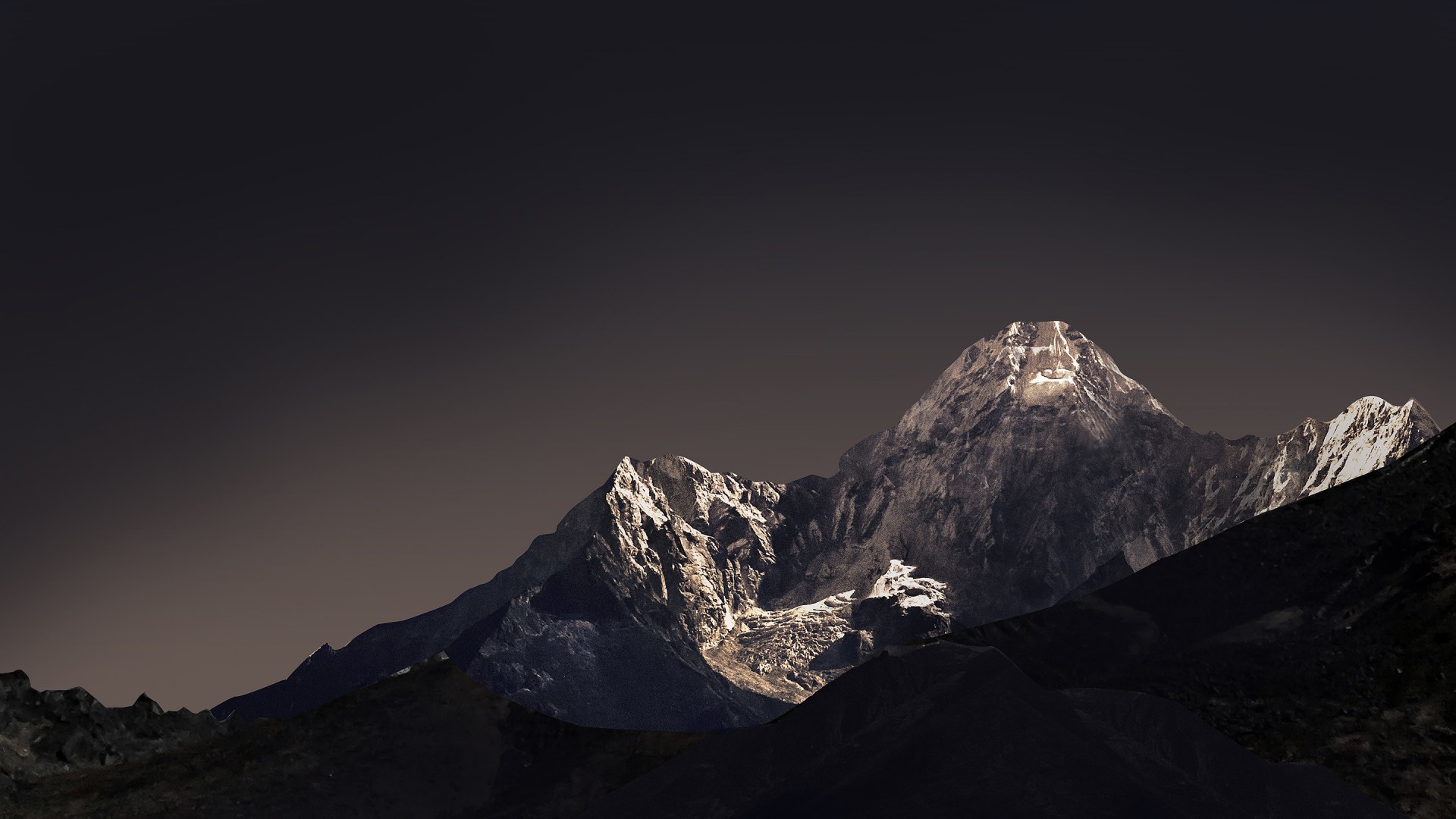 Himalaya, Montagna innevata, Notte, Paesaggio, wallpaper Asus Zenfone