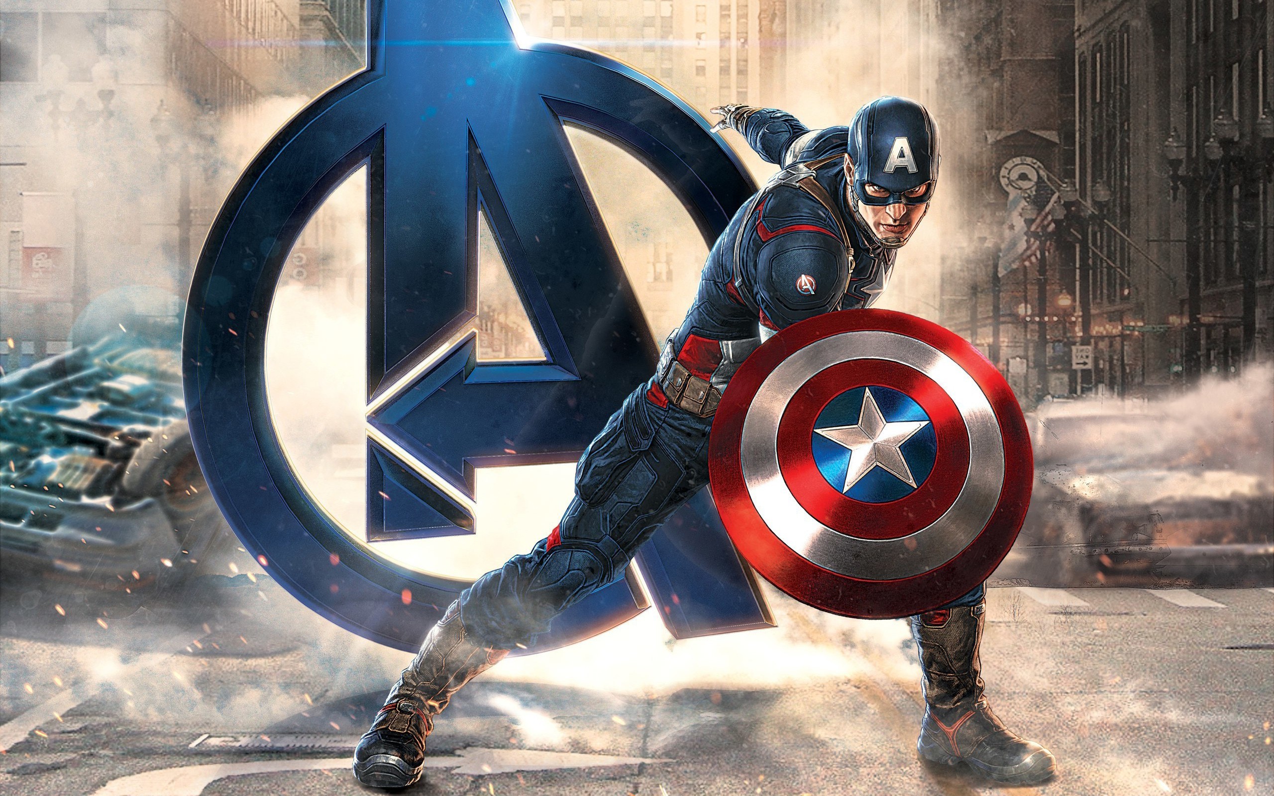 Capitan America, Logo Avengers, Avengers, Scudo, 2K, sfondo per PC e portatile