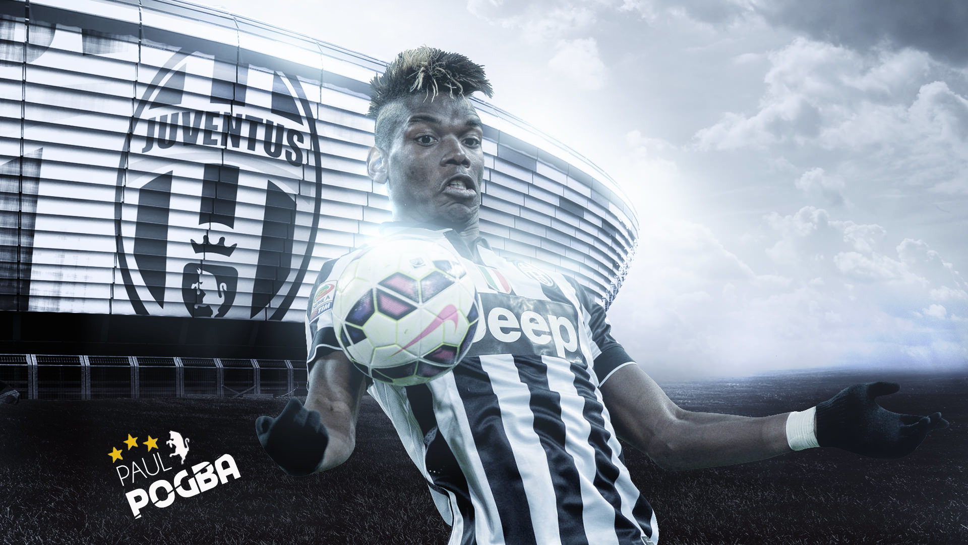 Paul Pogba, Juventus, Juventus Stadium, Calciatore, Full HD, sfondo Windows 11