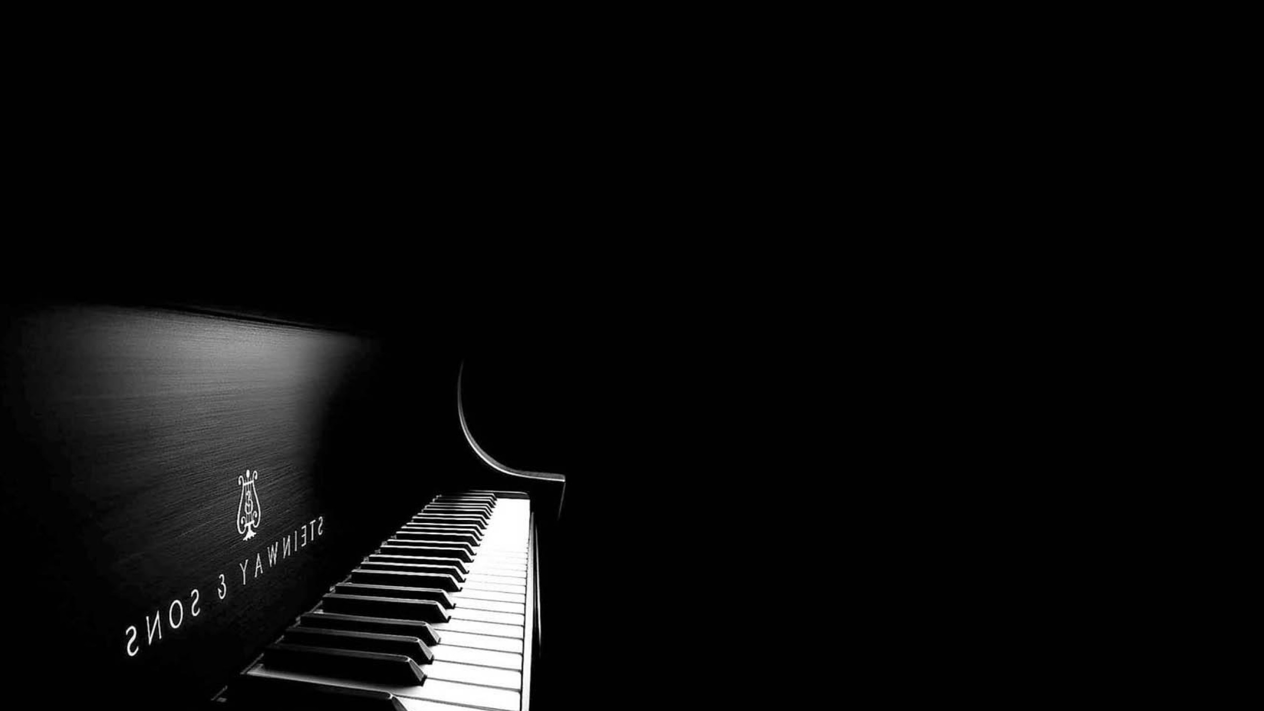 Steinway & Sons, Pianoforte a coda, Sfondo nero, 2560x1440, wallpaper desktop