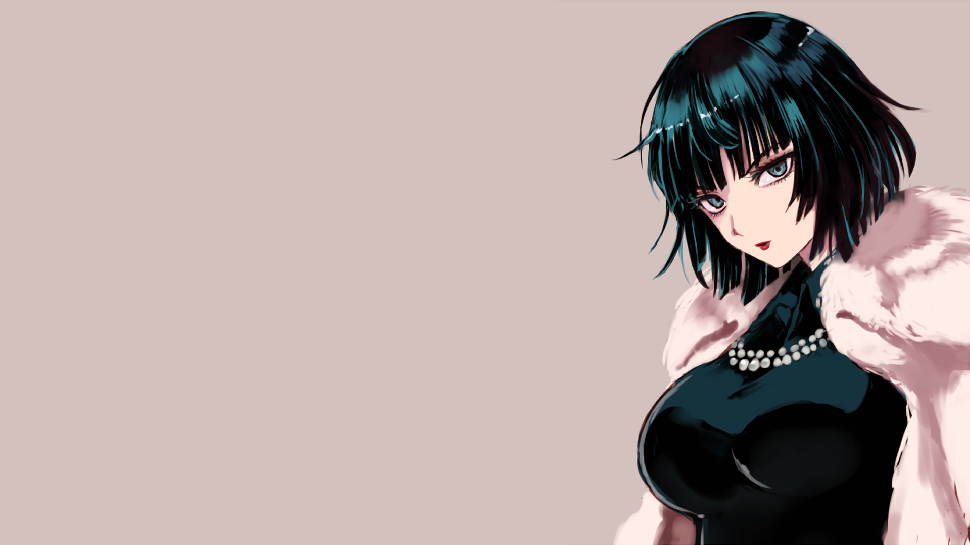 Fubuki, One Punch Man, Collana di perle, Sfondo rosa, 16:9 Full HD, wallpaper widescreen