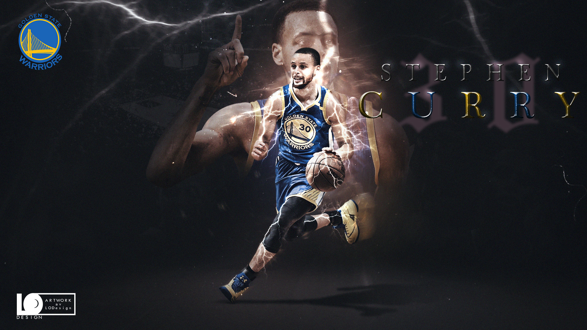 Stephen Curry, Golden State Warriors, Palleggio, 1920x1080, sfondo per PC