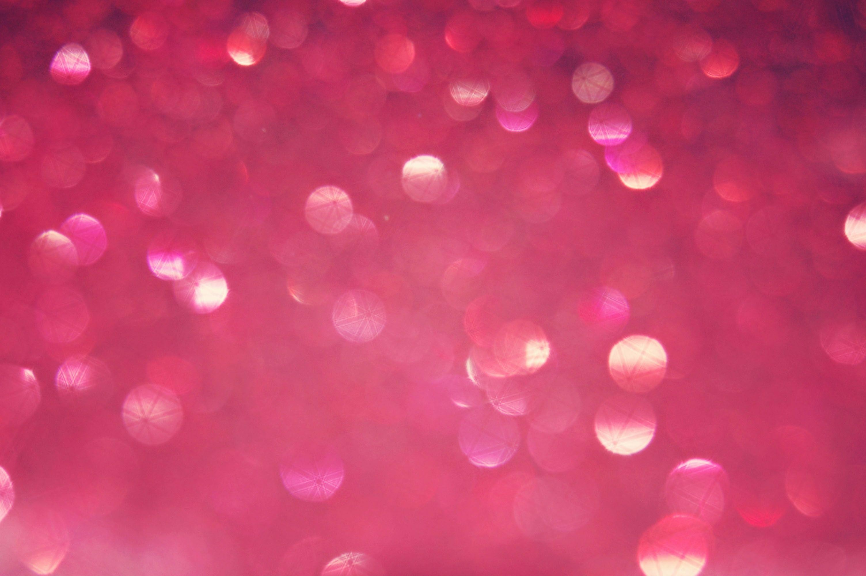 Bokeh, Glitter rosa, Rosa, Luci, 2K, sfondo per PC e portatile