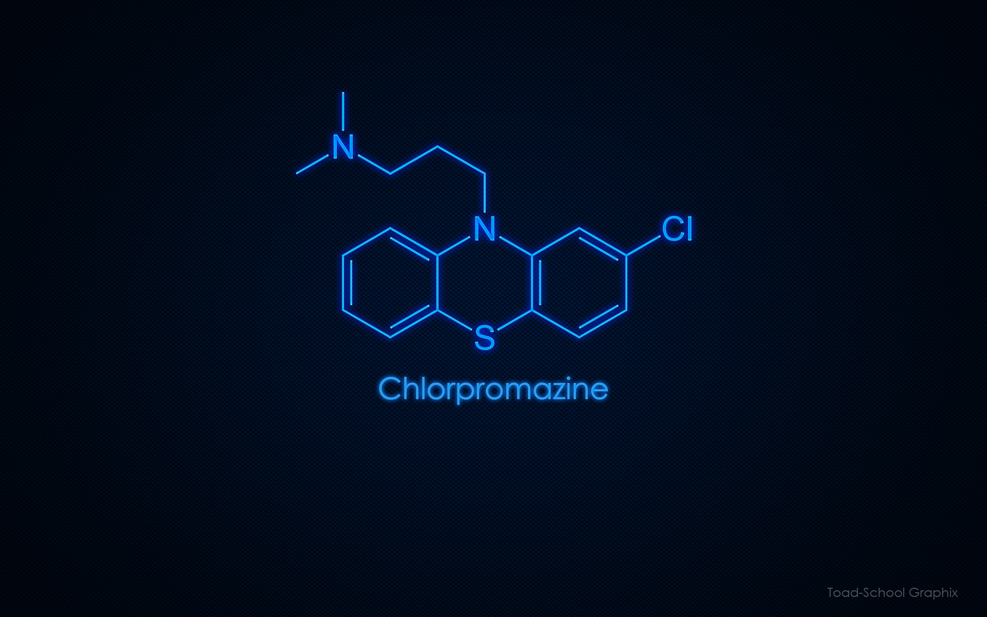 Clorpromazina, Formula di struttura, Chimica, Blu, 1920x1200, wallpaper desktop