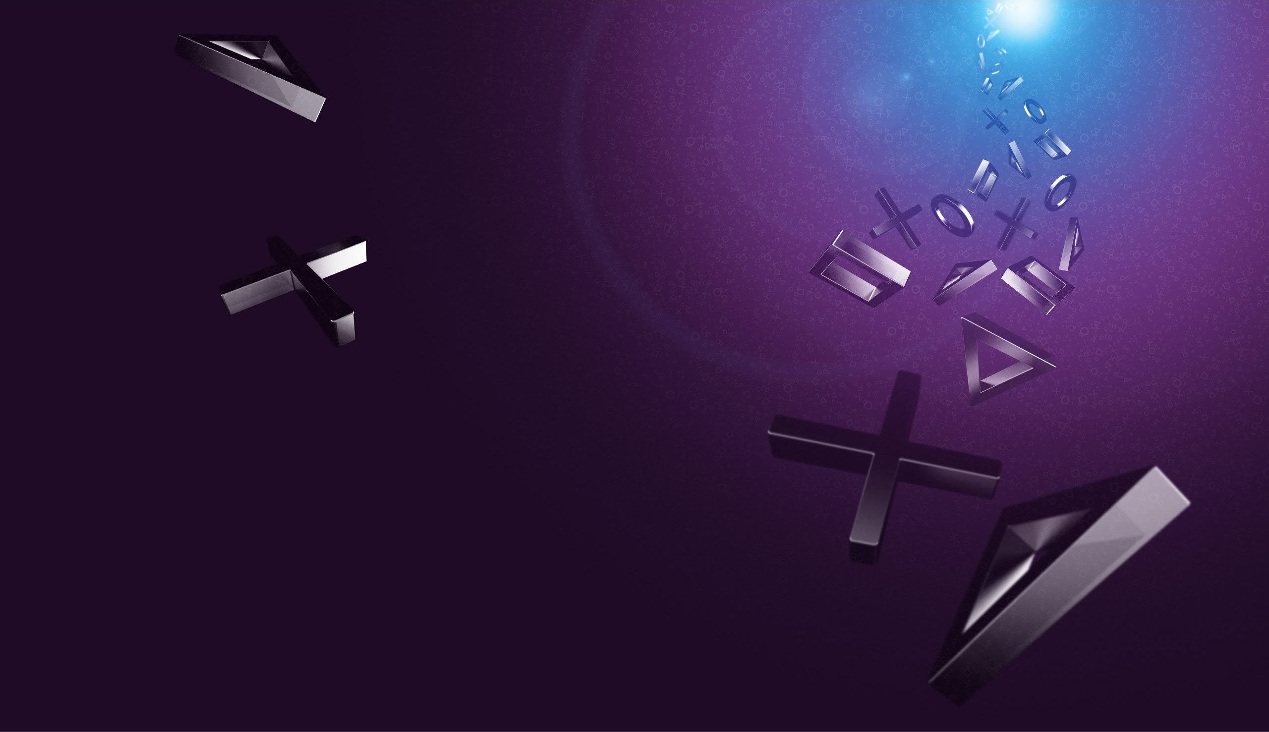 PlayStation, Simboli PlayStation, 3D, Viola, 2K, sfondo per portatile