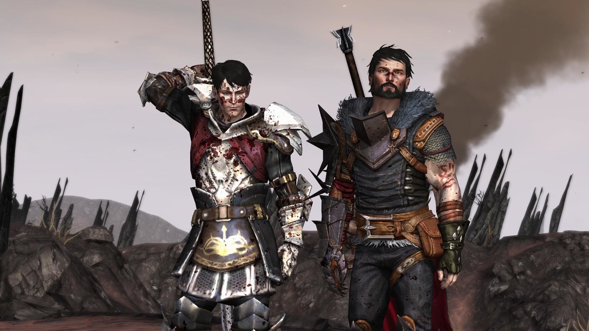 Dragon Age II, Hawke, Fenris, Armatura, Fumo, 1920x1080, wallpaper desktop