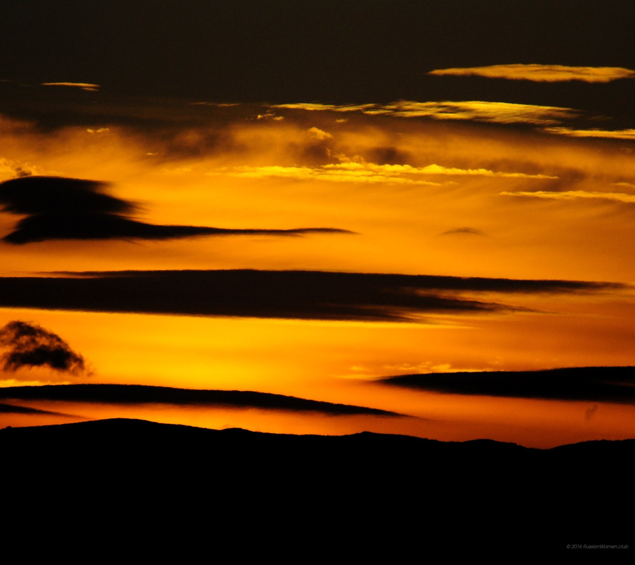 Tramonto, Nuvole, Arancione, sfondo Huawei P8 Full HD