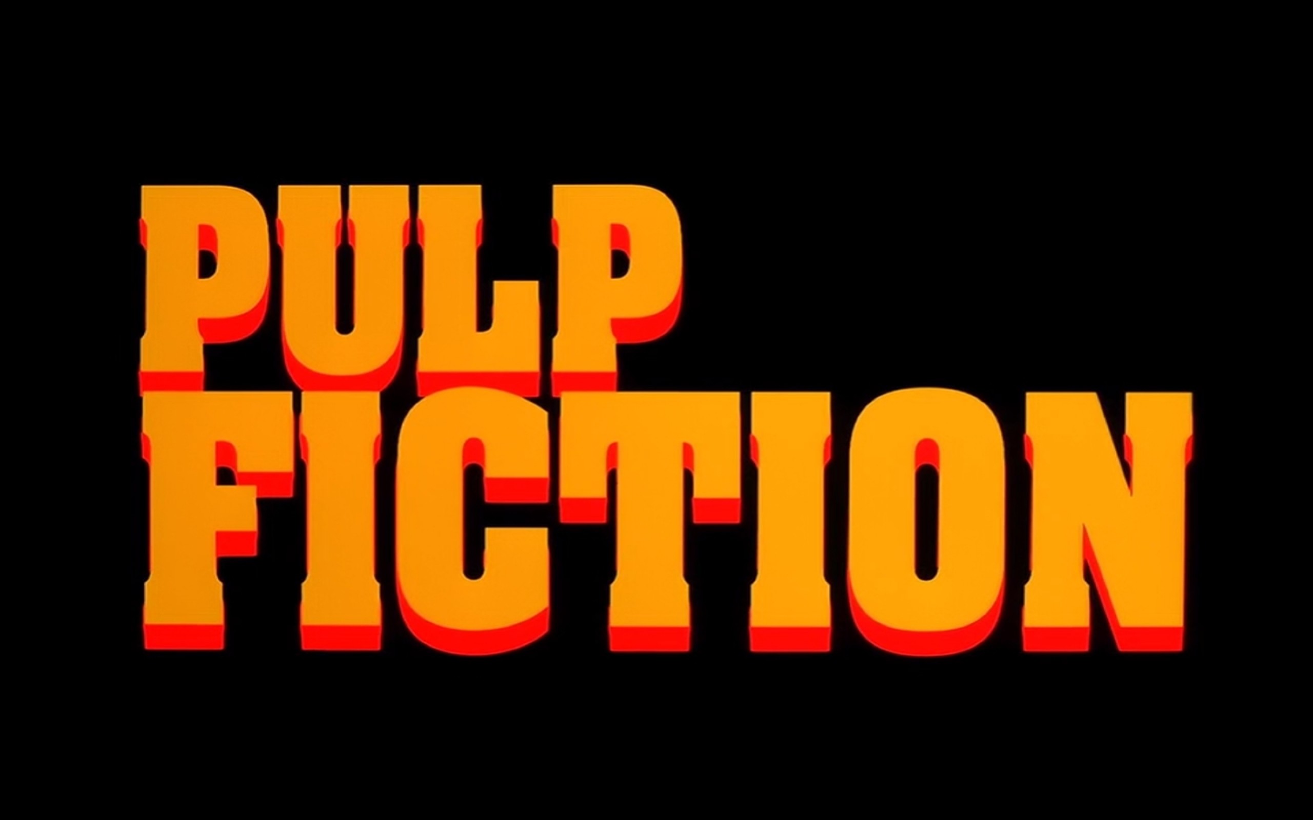 Pulp Fiction, Titolo, Tipografia, Sfondo nero, 16:10 2K, wallpaper widescreen