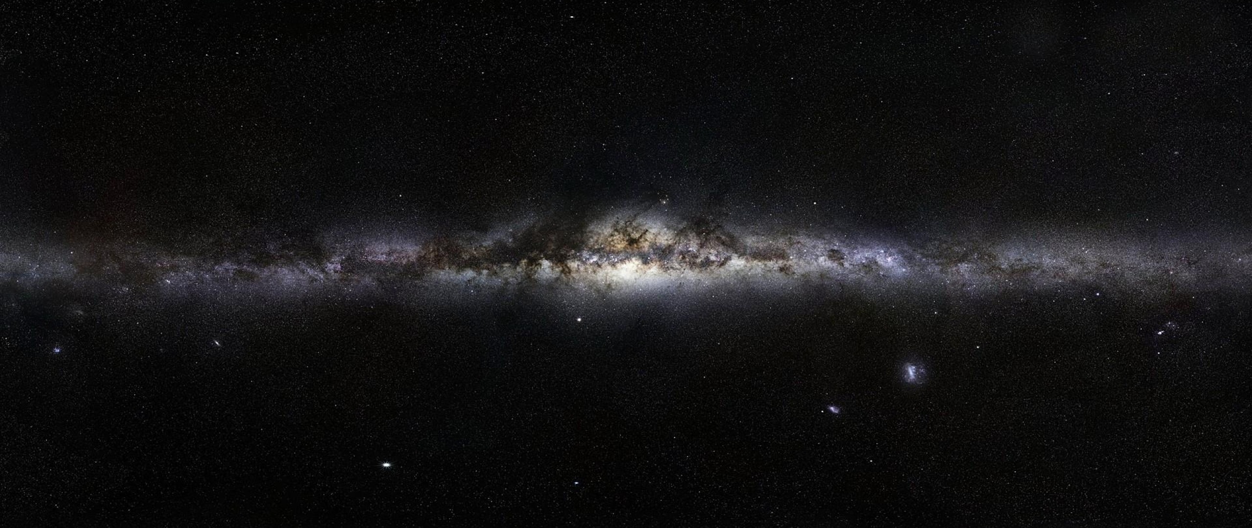 Via Lattea, Panorama galattico, Stelle, 2560x1080, wallpaper desktop