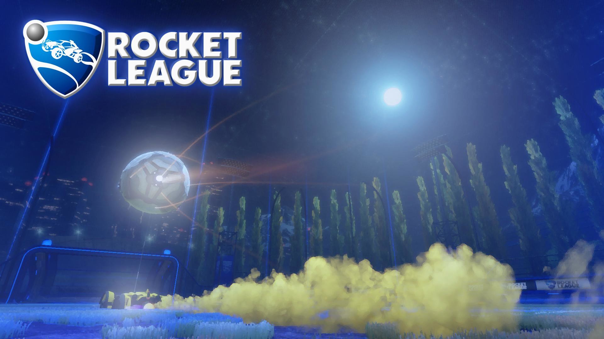 Rocket League, Logo, Pallone, Fumo, Notte, 1920x1080, immagine di sfondo
