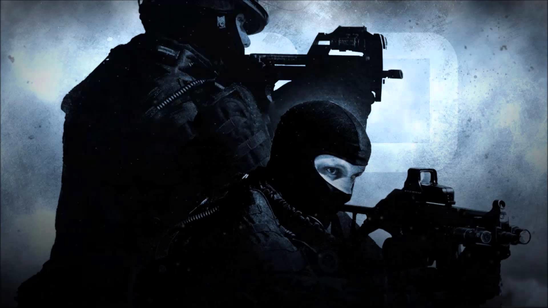 CS:GO, Antiterroristi, Silhouette, Blu, Full HD, sfondo per PC