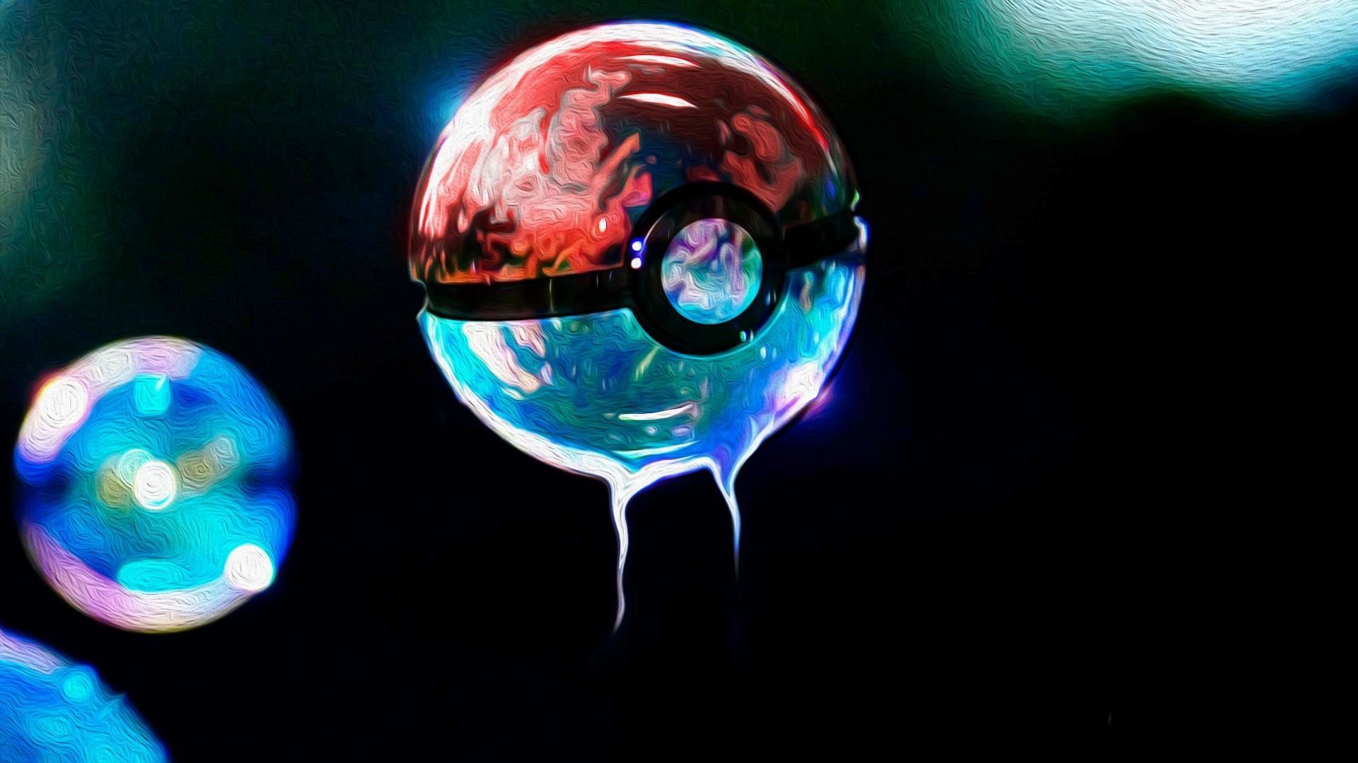Poké Ball, Pokémon, Sfera di vetro, Bolle, Full HD, sfondo per PC