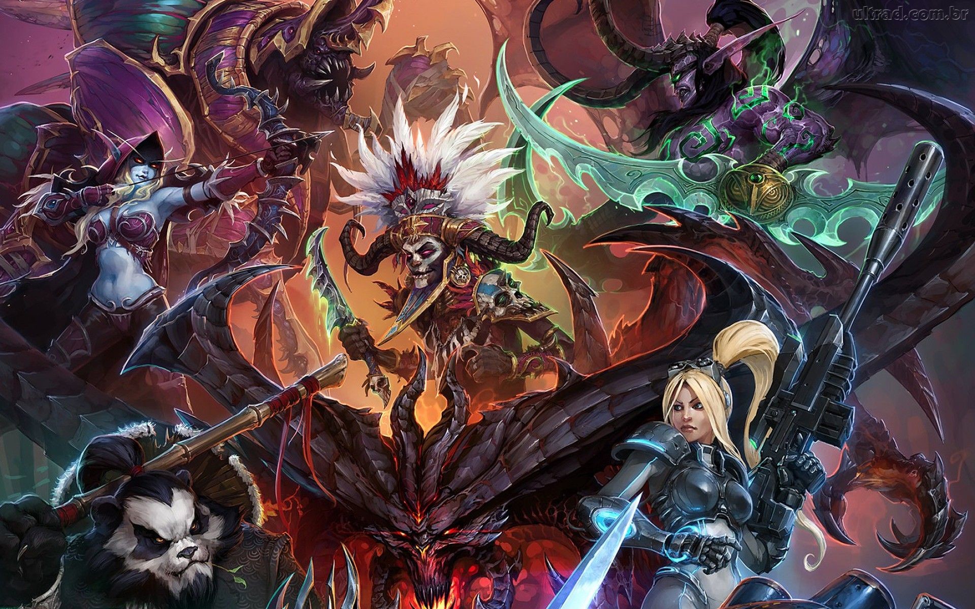 Heroes of the Storm, Nazeebo, Diablo, Nova, Chen Stormstout, 1920x1200, sfondo per PC