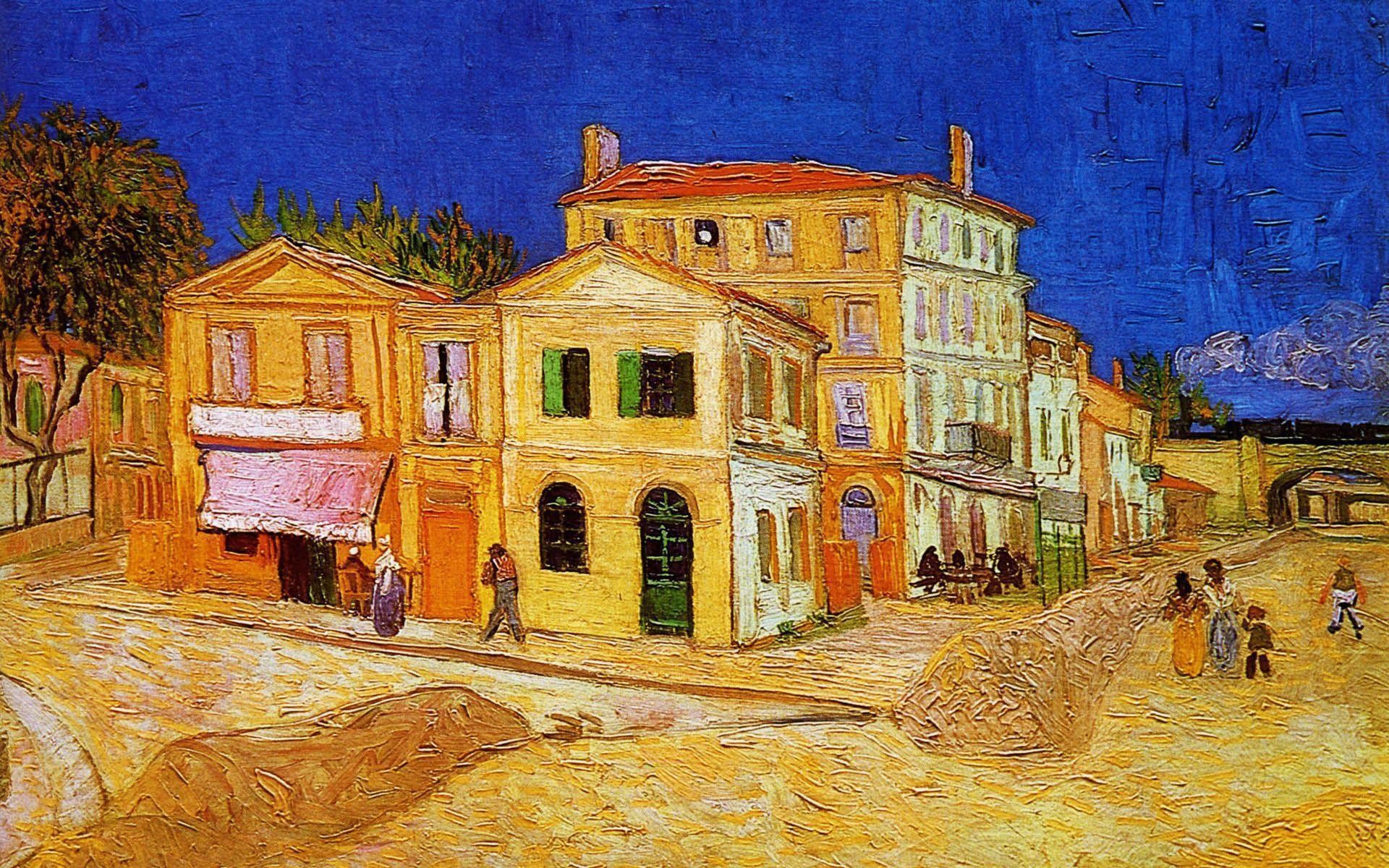 La casa gialla, Vincent van Gogh, Arles, 1920x1200, immagine di sfondo