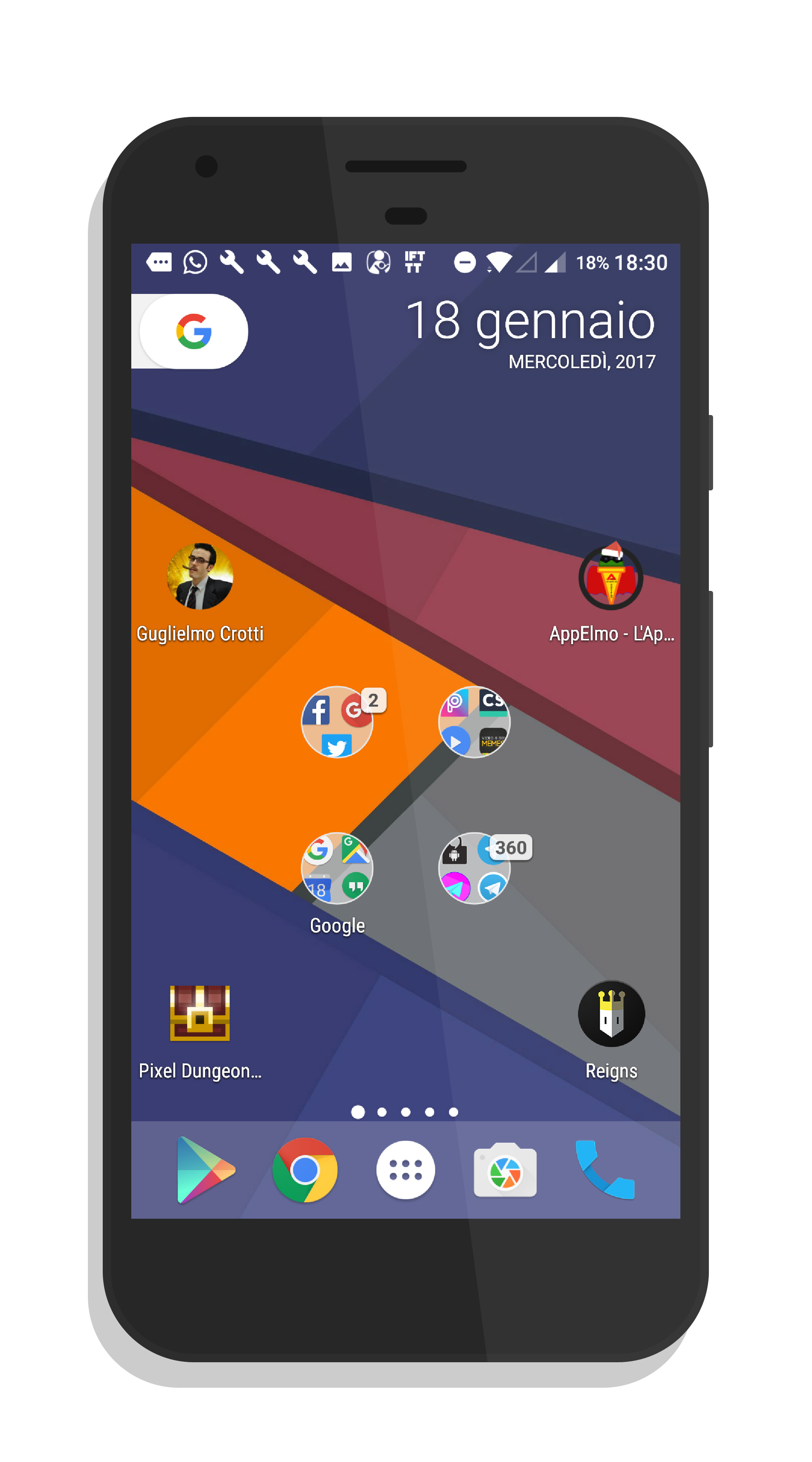 Google Pixel, Smartphone, Schermata home, Material design, QHD+, sfondo Android