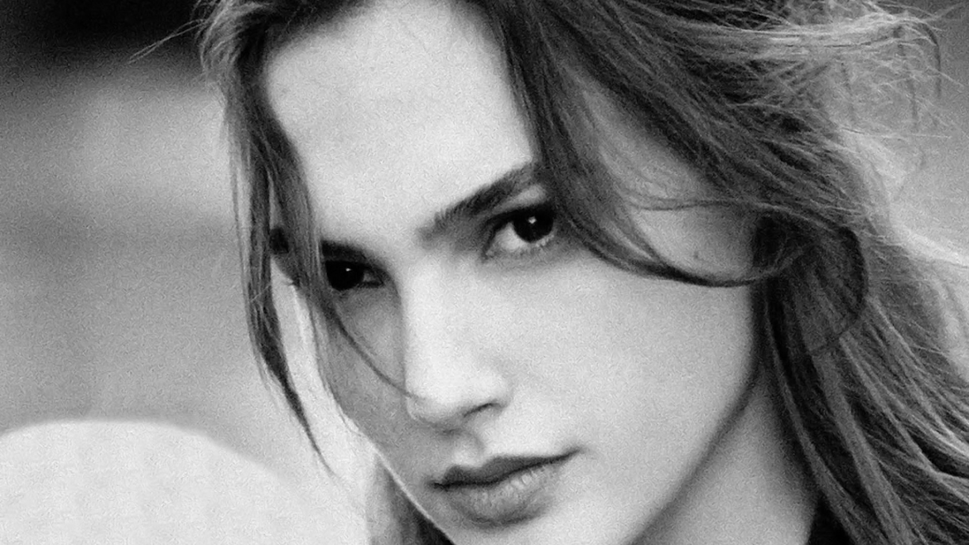 Gal Gadot, Bianco e nero, Primo piano, Ritratto, Full HD 1080p, sfondo desktop