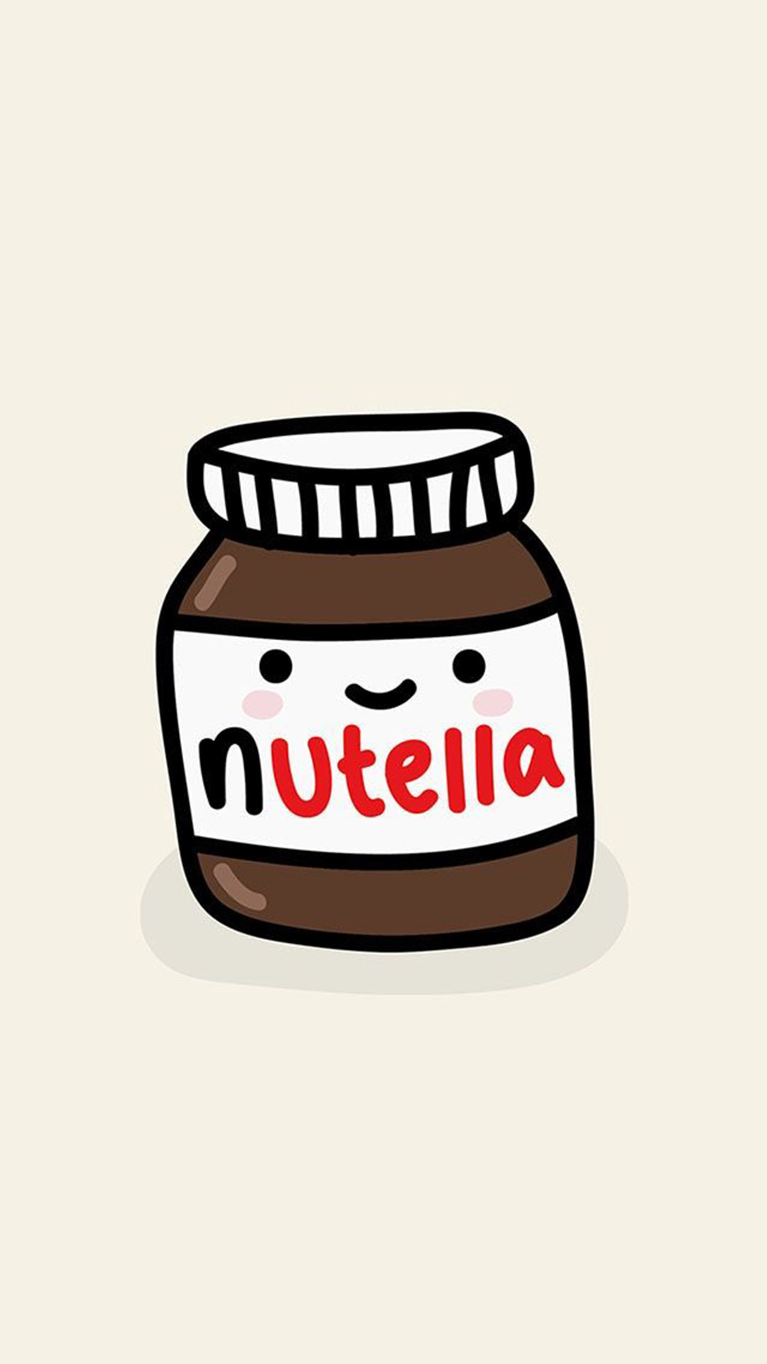 Nutella, Barattolo, Kawaii, Minimalismo, Full HD, sfondo per iPhone e Android