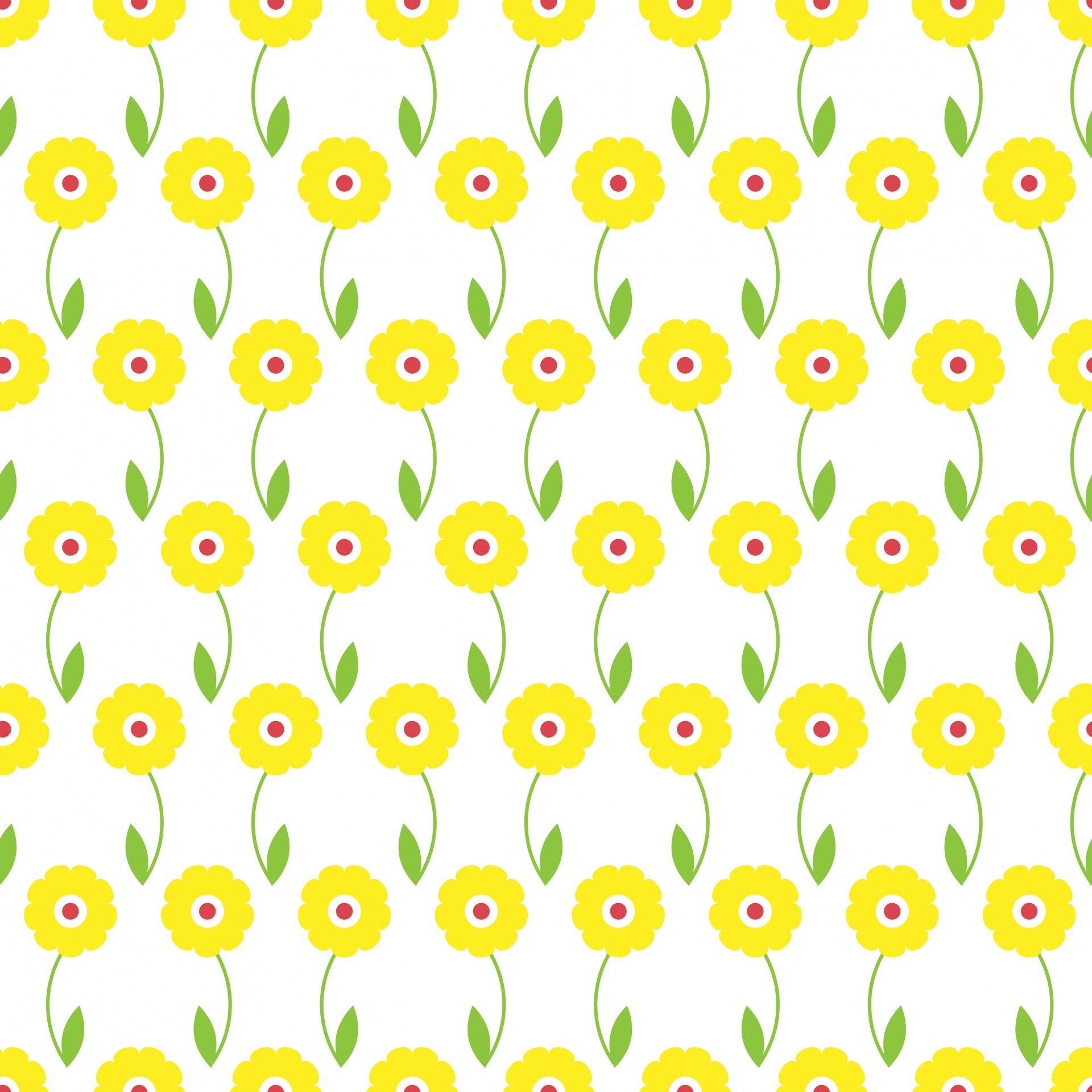 Fiori gialli, Motivo floreale, Sfondo bianco, Minimalista, Full HD, schermata di blocco iPad
