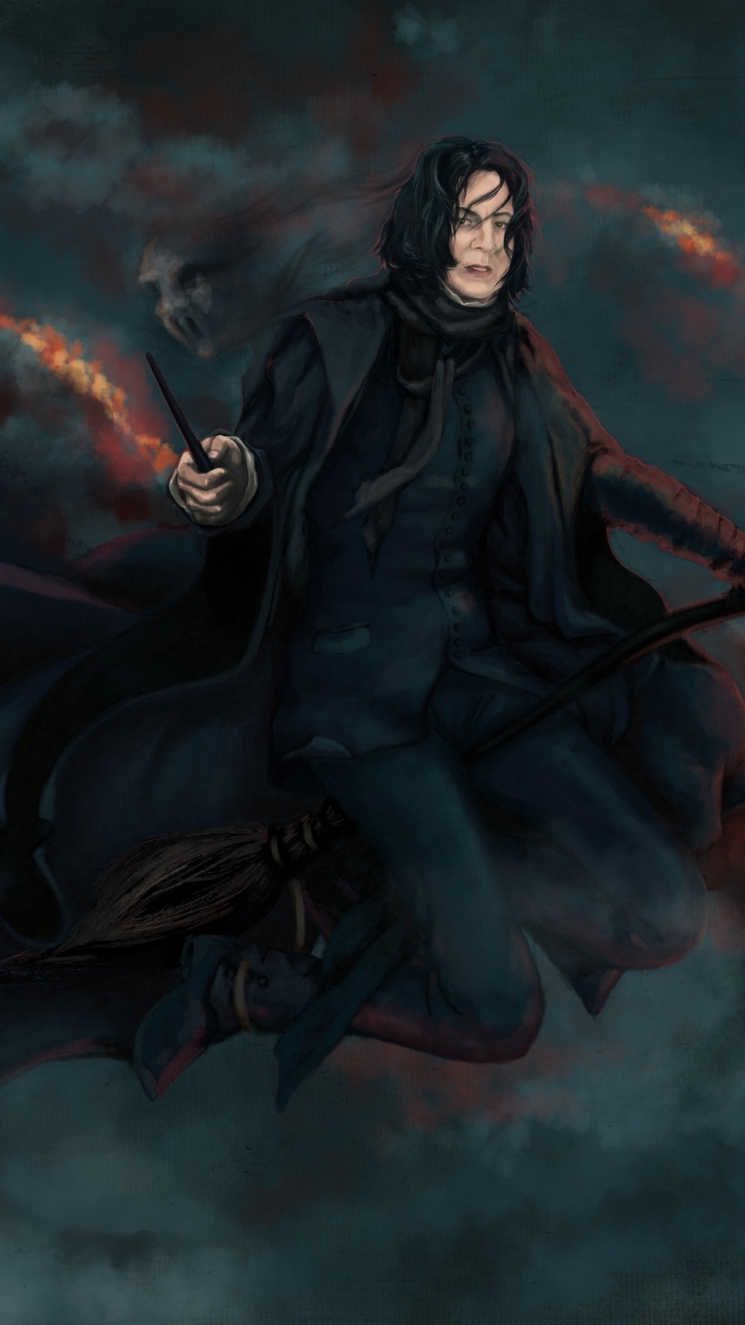 Severus Piton, Hogwarts, Harry Potter, Fan art, 1080x1920, schermata di blocco iPhone