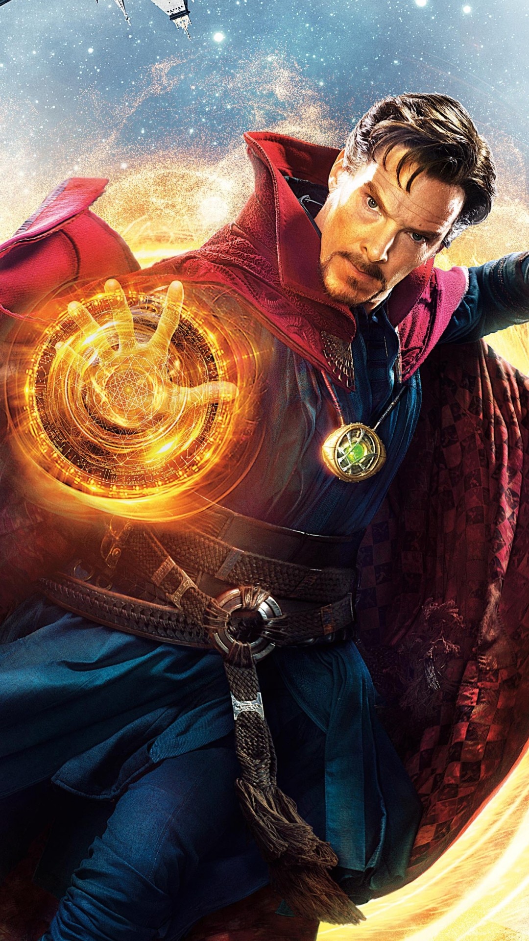 Doctor Strange, Benedict Cumberbatch, Scudo magico, Occhio di Agamotto, sfondo cellulare Android
