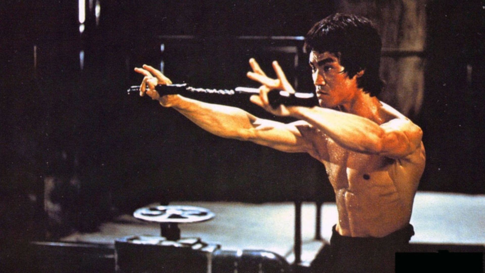Bruce Lee, Nunchaku, Muscoli, Scena di film, 1920x1080, immagine di sfondo