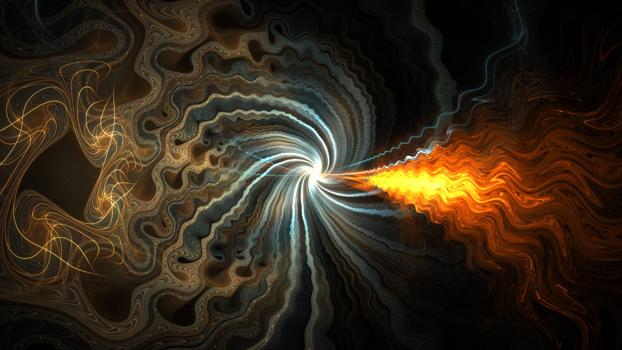 Frattale, Arte digitale, Fiamma, Spirale, Full HD, sfondo Windows 11