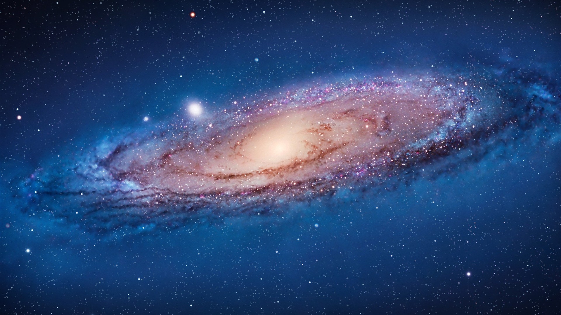 Galassia di Andromeda, OS X Lion, Spazio, Stelle, Full HD, sfondo per desktop
