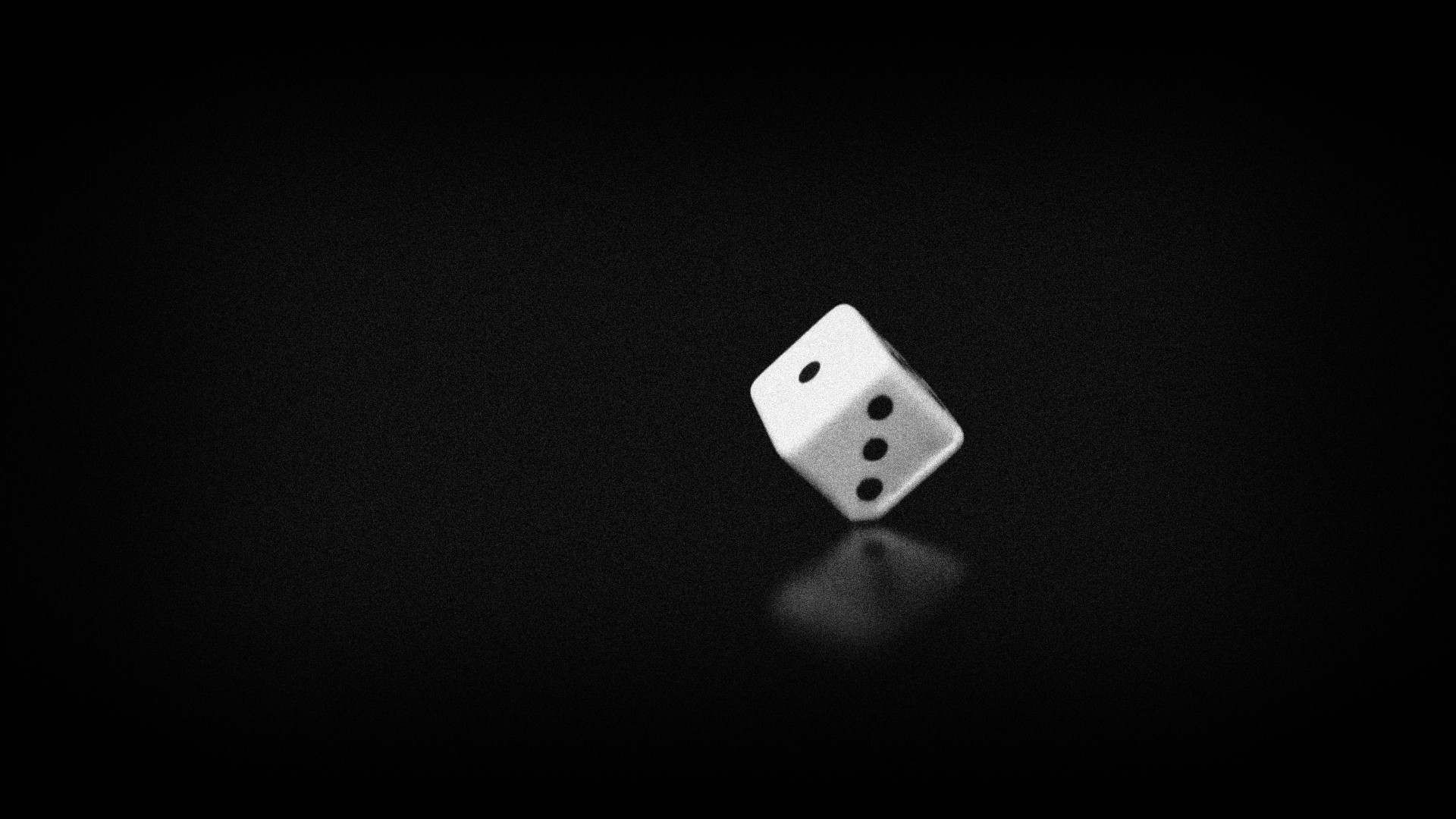 Dado, Riflesso, Sfondo nero, Minimalismo, Full HD, wallpaper per PC