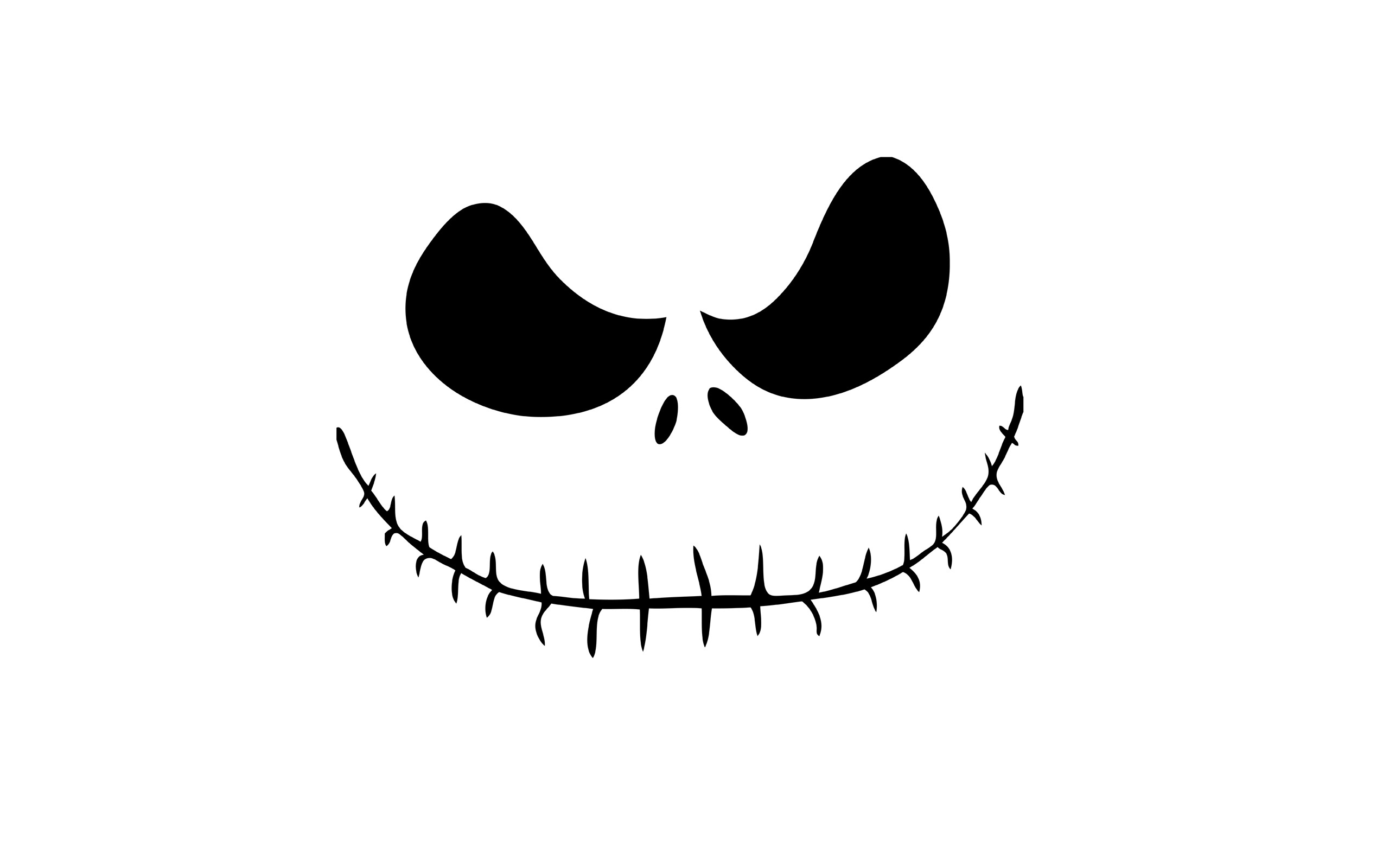 Jack Skeletron, Volto, Minimalismo, Sfondo bianco, 2560x1600, wallpaper desktop