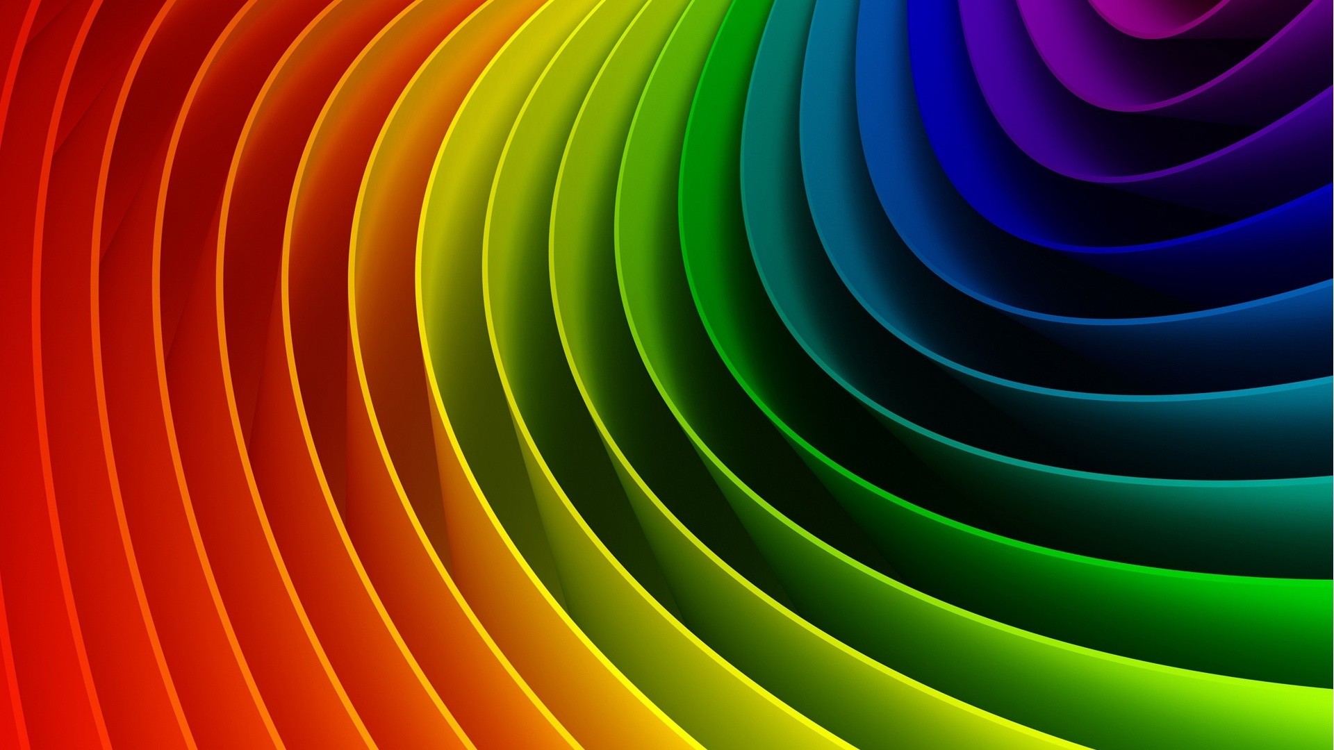 Curve arcobaleno, Spirale, Astratto, Arcobaleno, Full HD, sfondo per PC