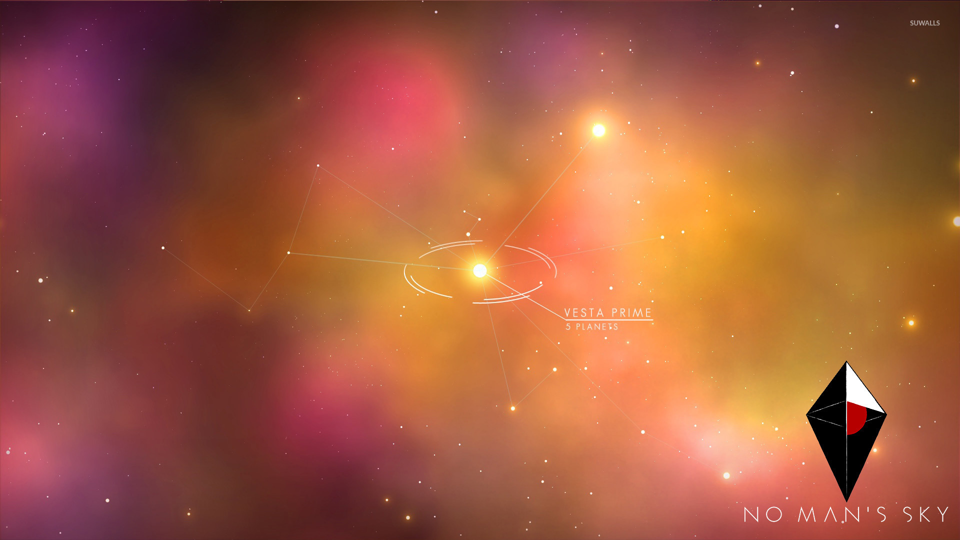 No Man's Sky, Mappa galattica, Nebulosa, Logo, Full HD, sfondo Windows 11