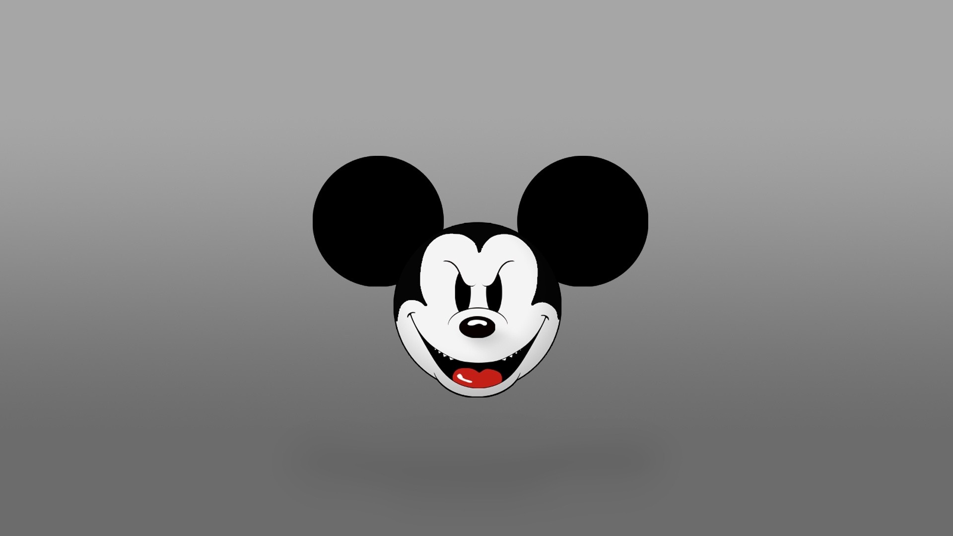 Topolino, Volto, Sfondo grigio, 16:9 Full HD, wallpaper widescreen